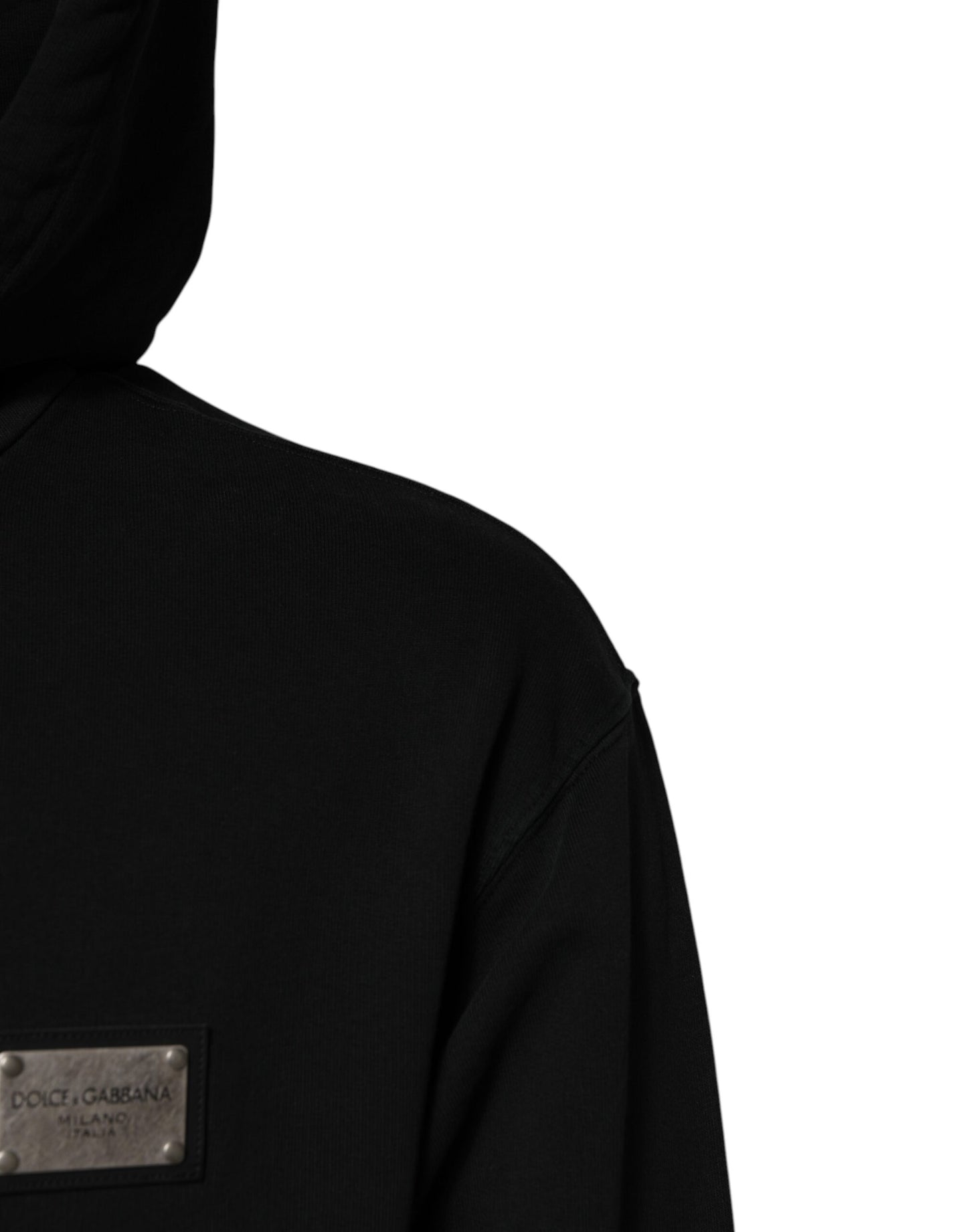 Dolce & Gabbana Black Logo Full Zip Hooded Men Sweatshirt Sweater Dolce & Gabbana