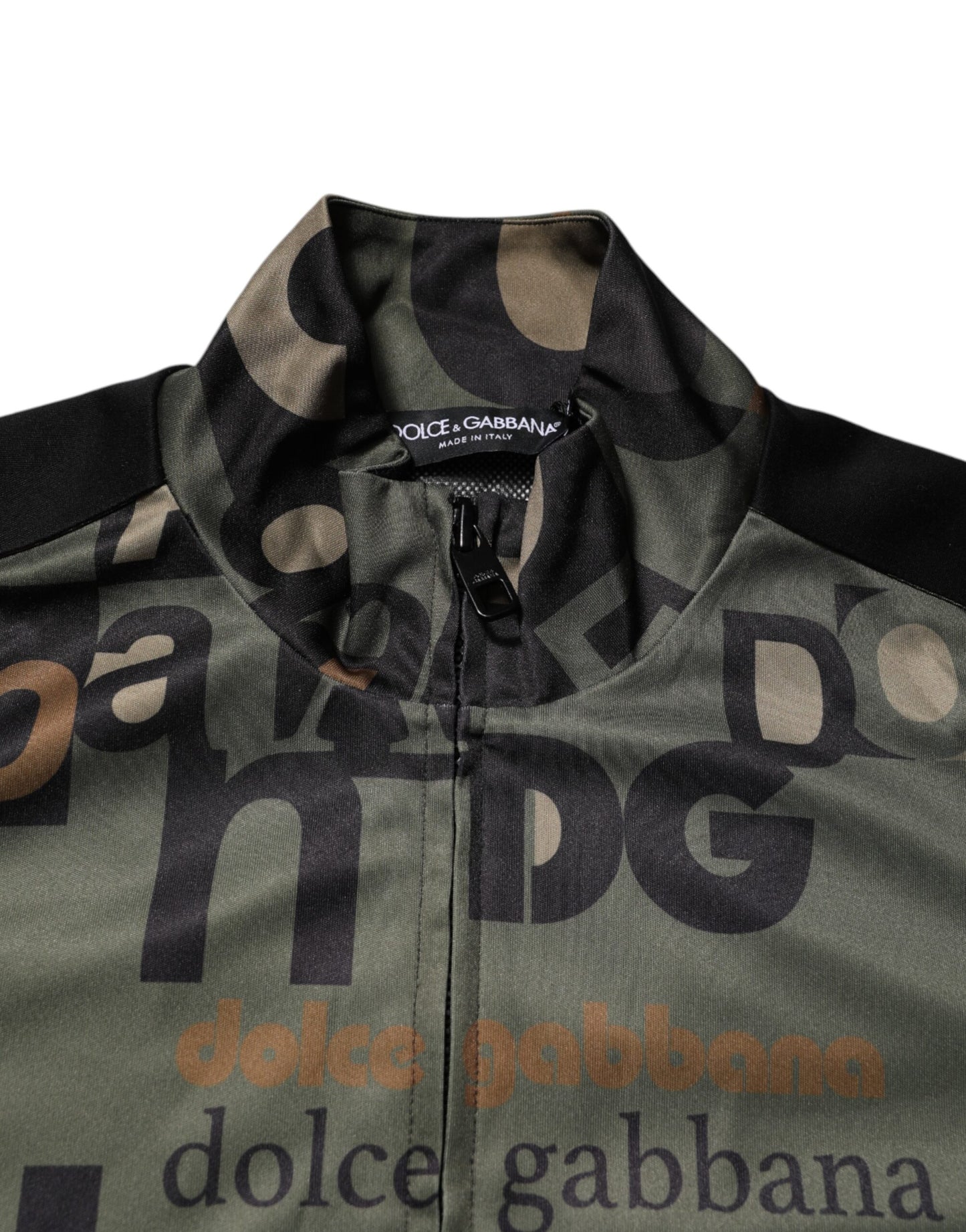 Dolce & Gabbana Multicolor Logo Full Zip Men Bomber Sweater Dolce & Gabbana
