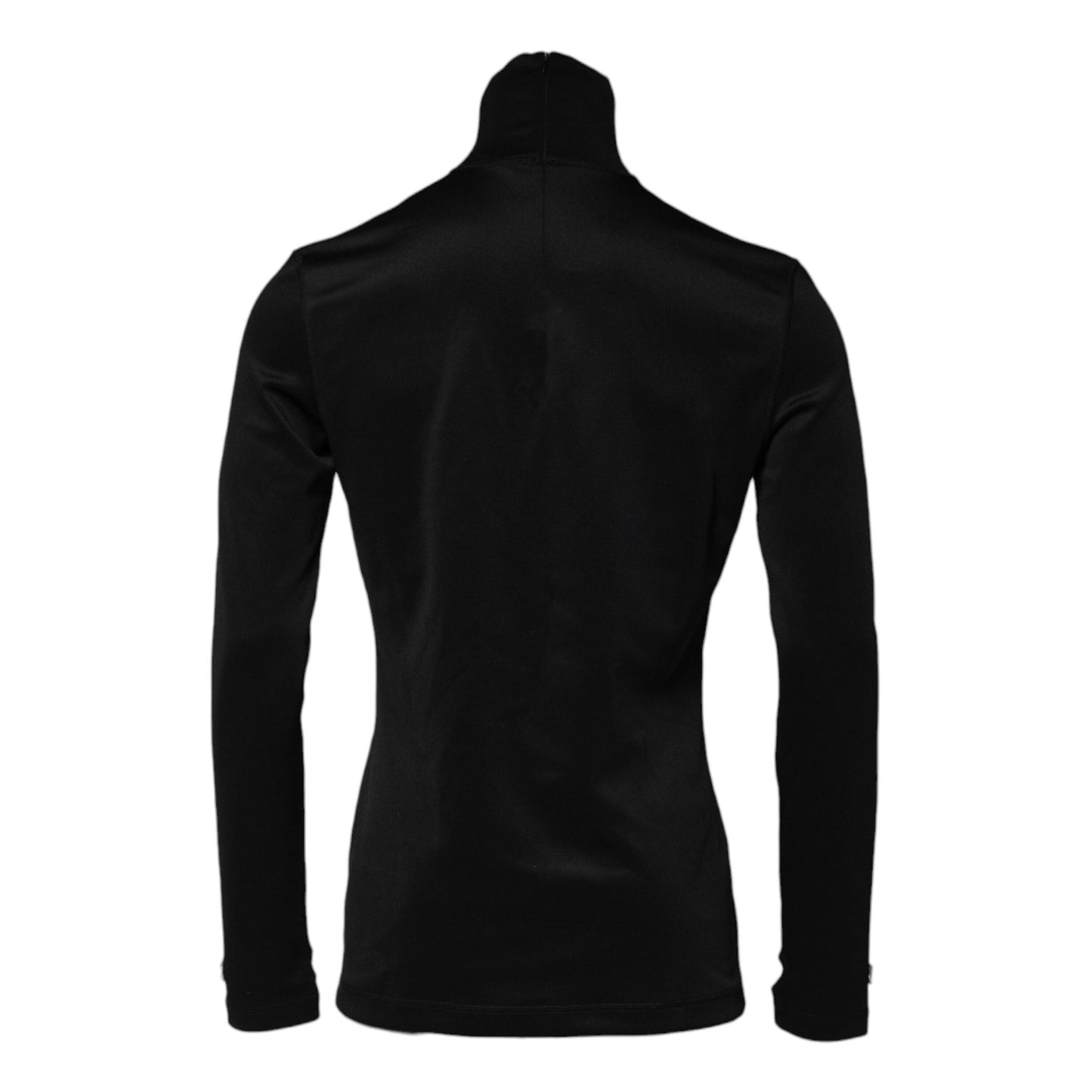 Dolce & Gabbana Black Polyester Turtleneck Pullover Sweater Dolce & Gabbana