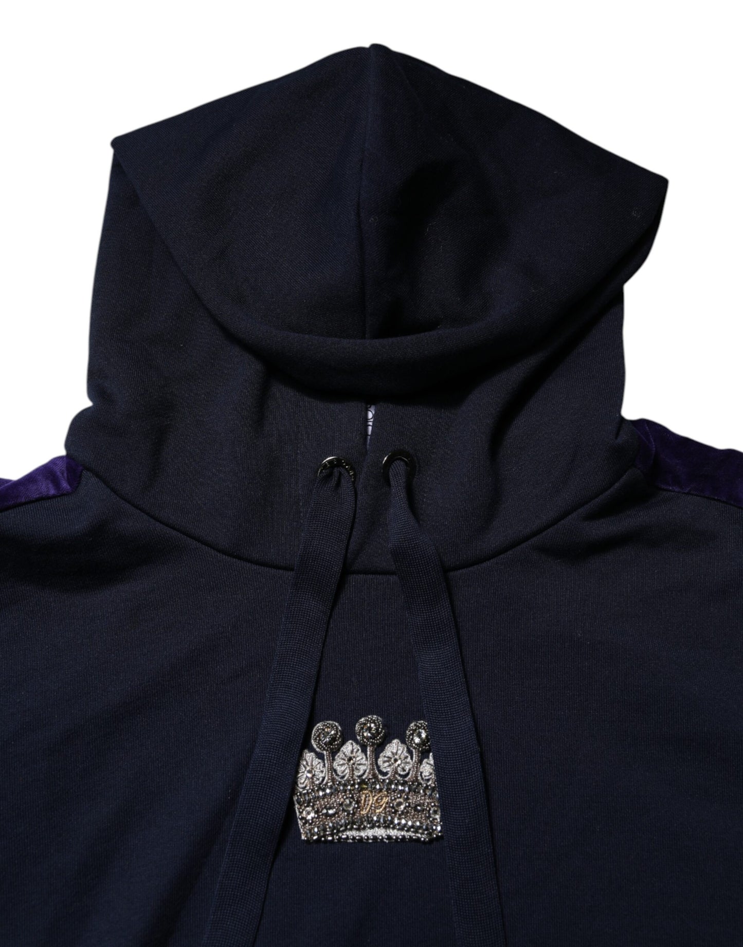 Dolce & Gabbana Black Crown Cotton Hooded Sweatshirt Sweater Dolce & Gabbana