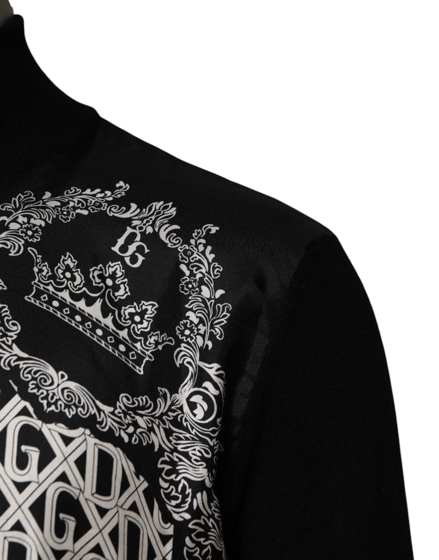 Dolce & Gabbana Black White Bandana Print Full Zip Sweater Dolce & Gabbana
