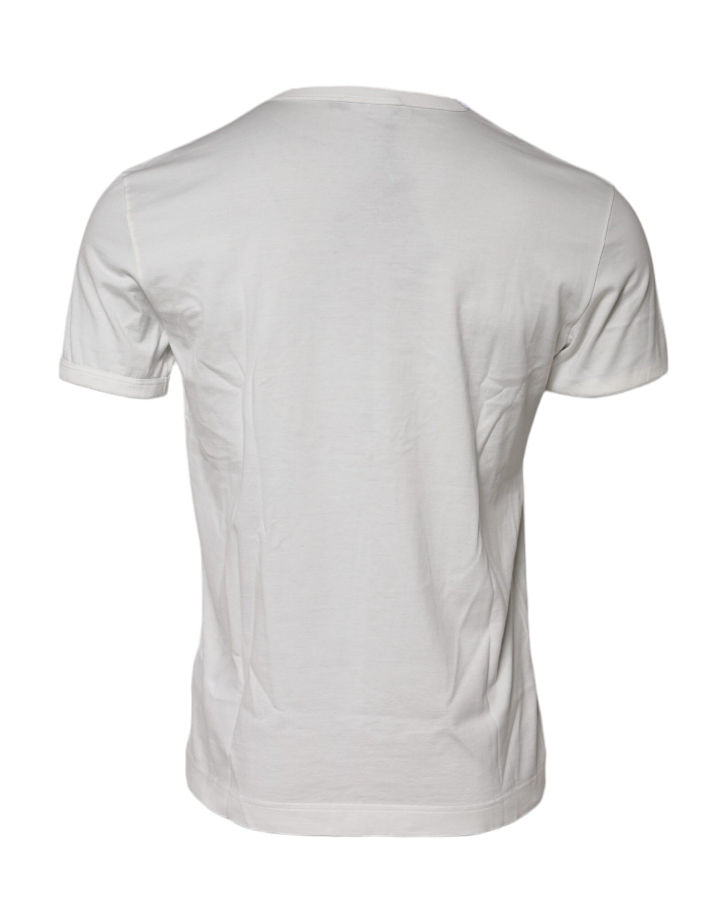 Dolce & Gabbana White Cotton DG Crown Embossed T-shirt Dolce & Gabbana
