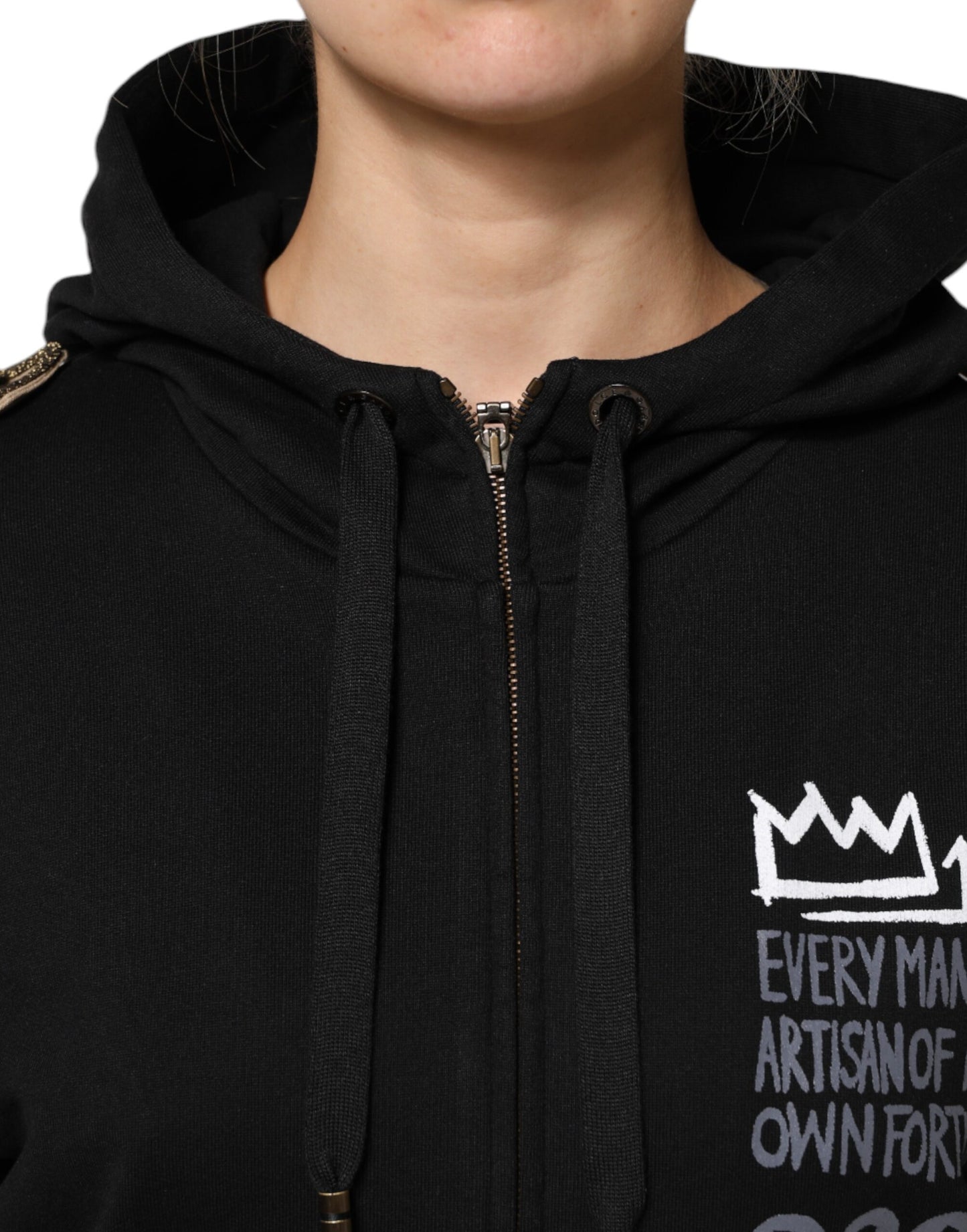 Dolce & Gabbana Black Logo Hooded Full Zip Sweatshirt Jacket Dolce & Gabbana