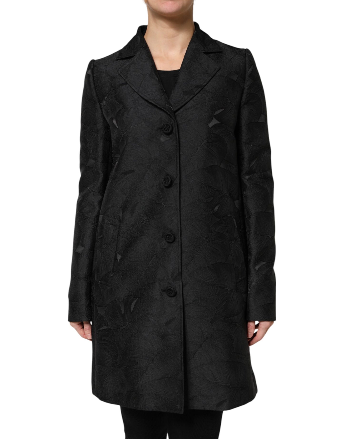 Dolce & Gabbana Black Single Breasted Trench Coat Jacket Dolce & Gabbana