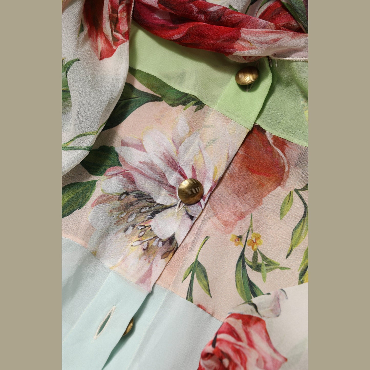 Dolce & Gabbana Multicolor Floral Patchwork Long Sleeves Top