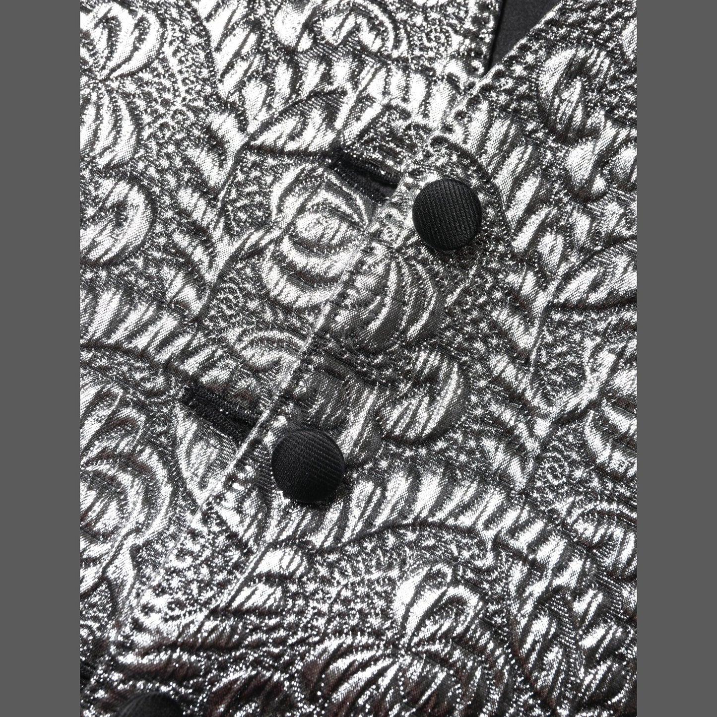 Dolce & Gabbana Silver Floral Jacquard Sleeveless Vest Top