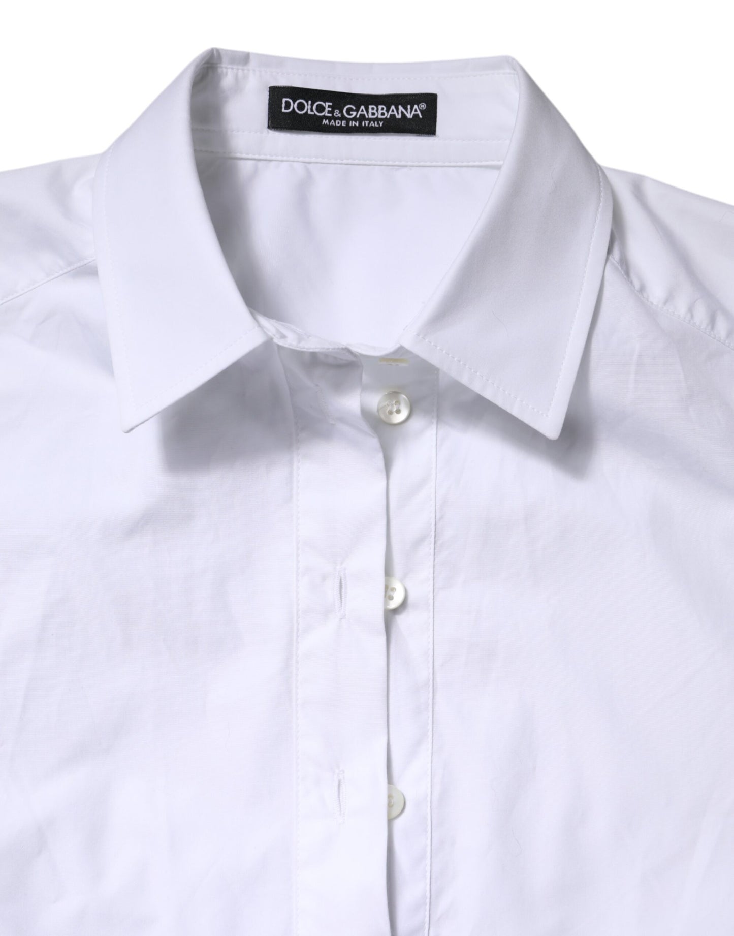 Dolce & Gabbana White Cotton Short Sleeves Collared Polo Top Dolce & Gabbana