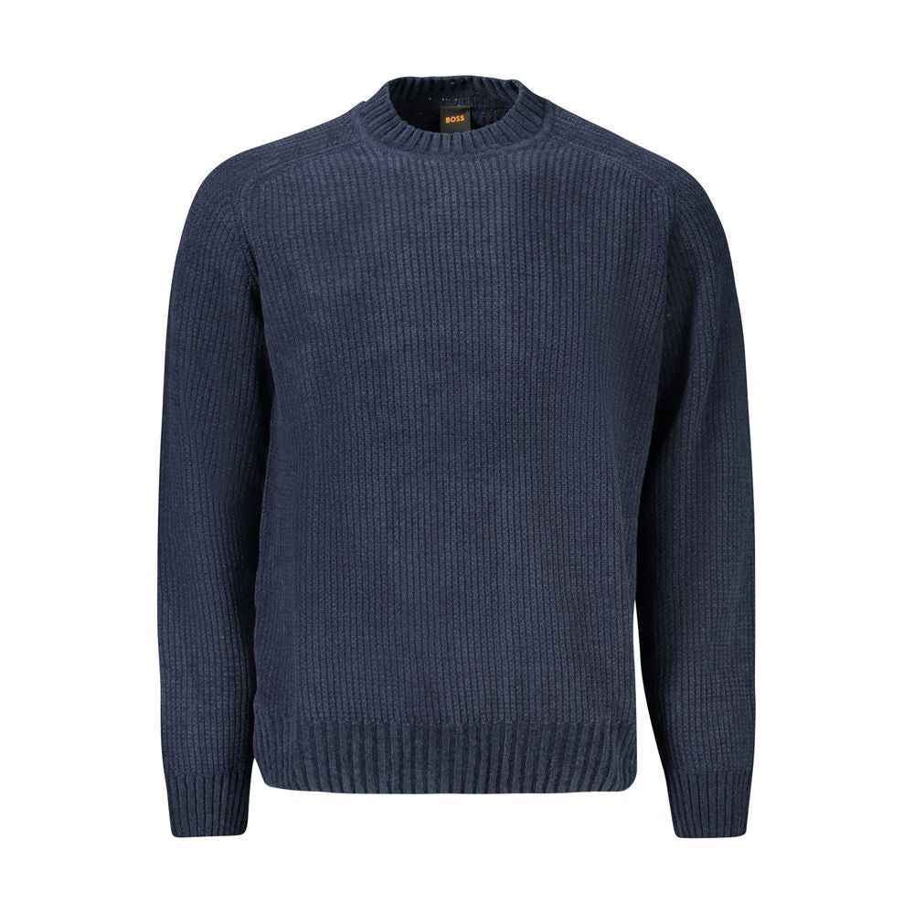 Hugo Boss Blue Cotton Men Sweater Hugo Boss