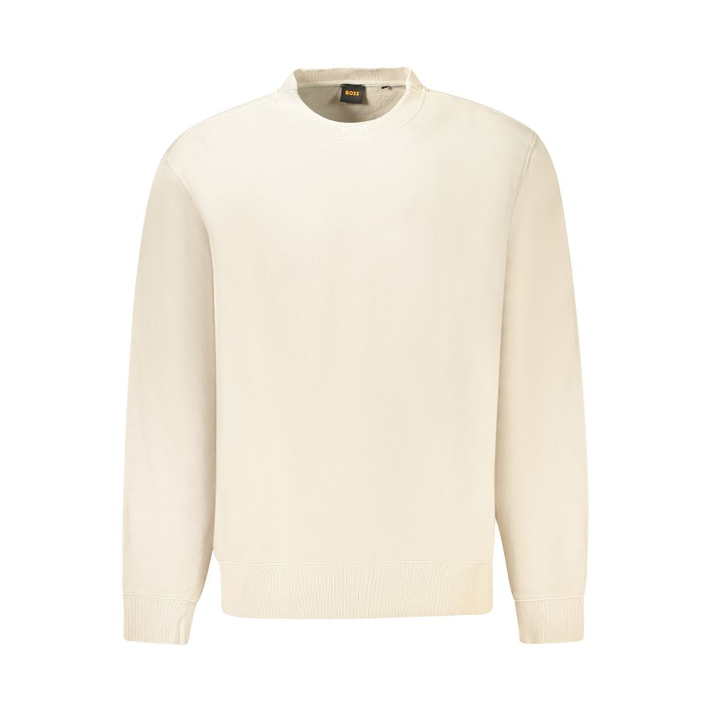 Hugo Boss Beige Cotton Men Sweater Hugo Boss