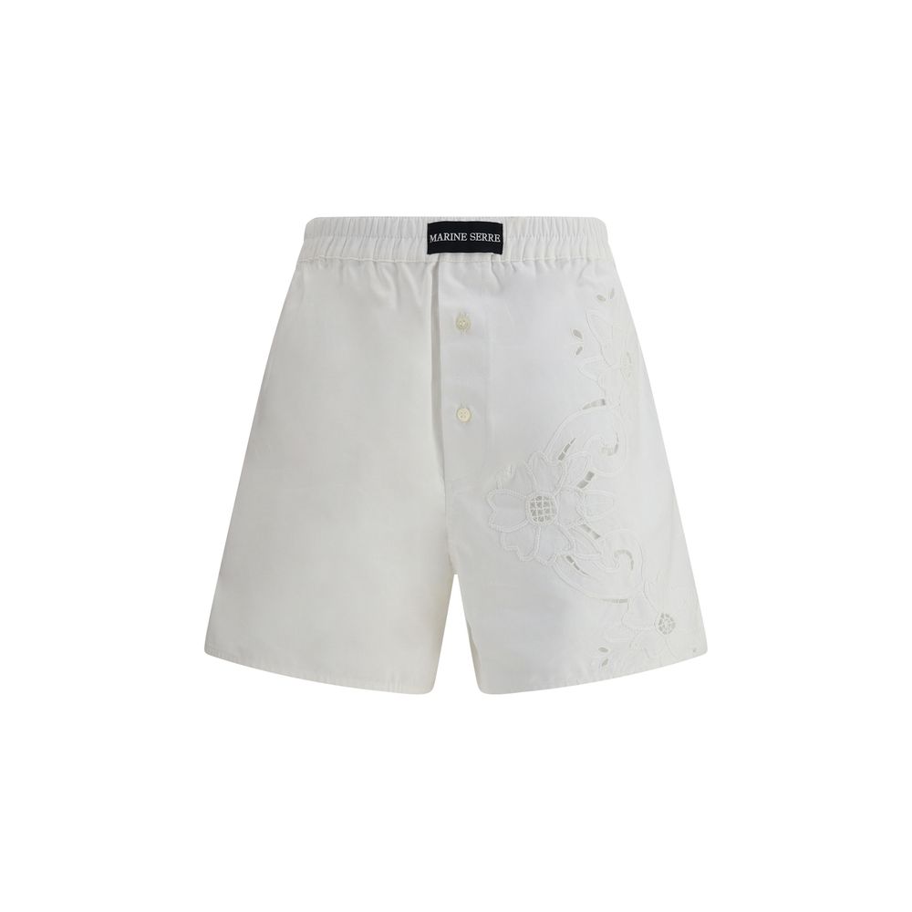 Marine Serre Linen Shorts Marine Serre