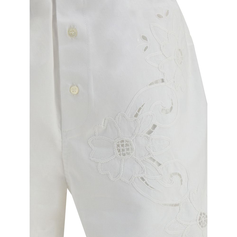 Marine Serre Linen Shorts Marine Serre
