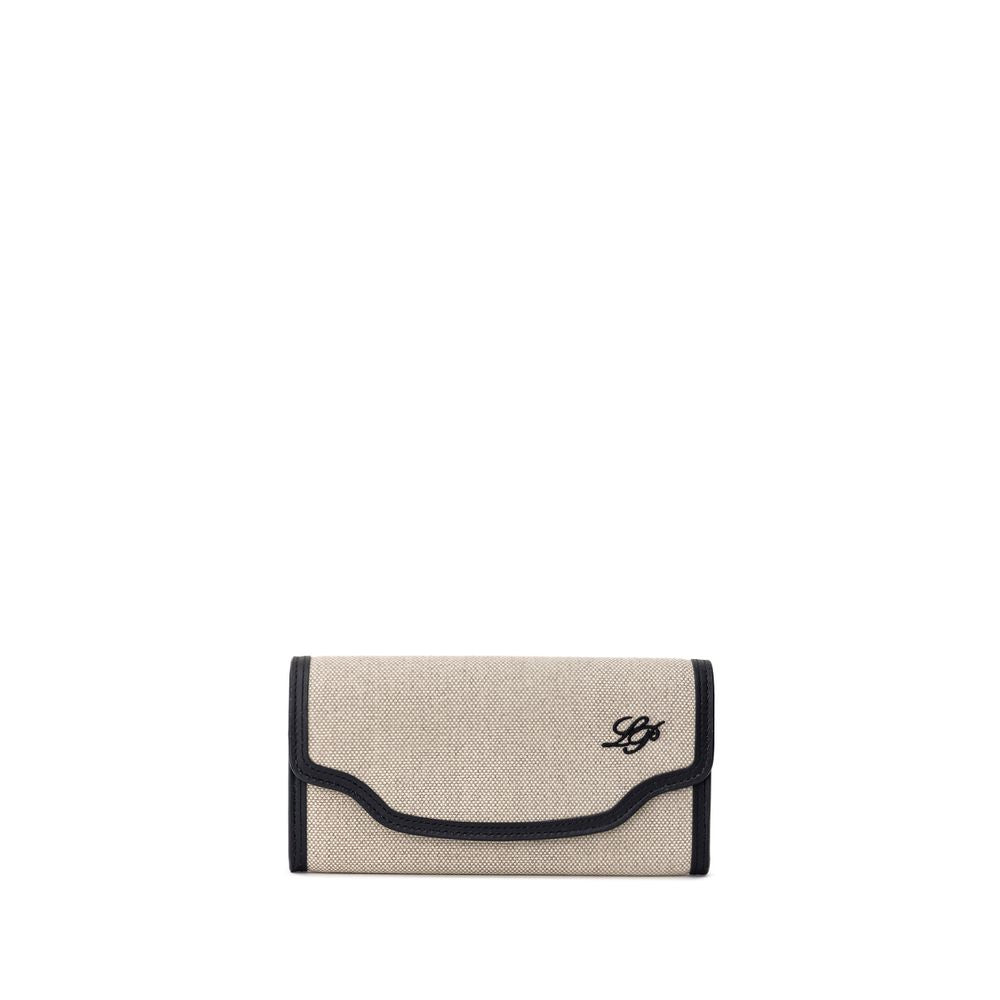 Loro Piana Beige Fabric And Leather Wallet Loro Piana
