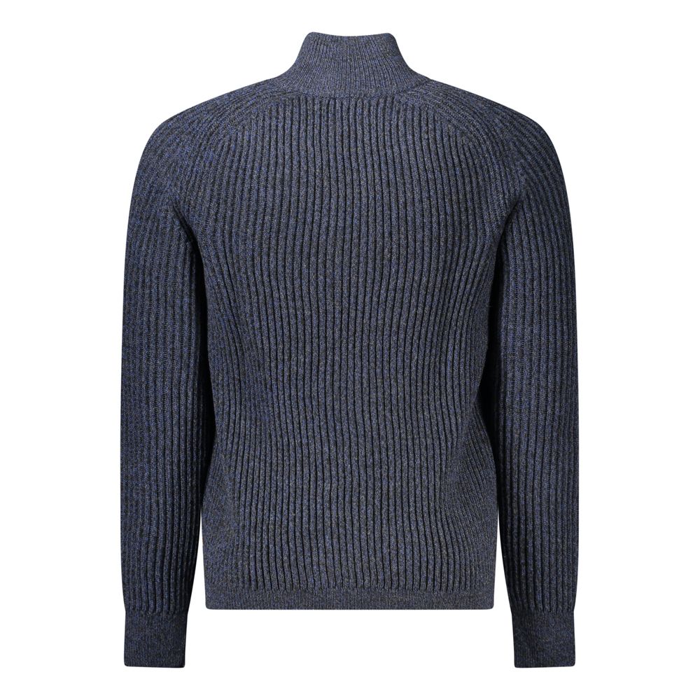 Hugo Boss Blue Wool Men Cardigan Hugo Boss
