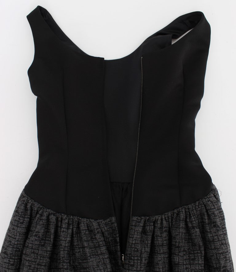 Dolce & Gabbana Black Gray Sheath Gown Full Length Dress Dolce & Gabbana