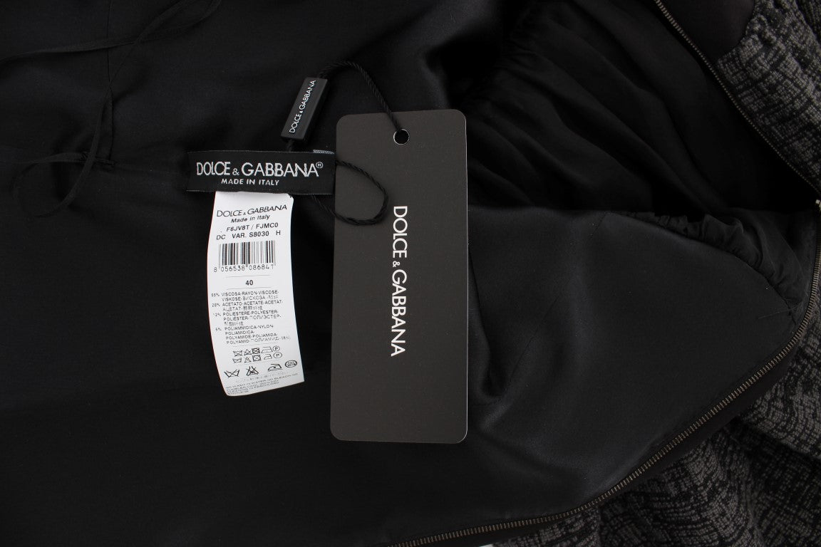 Dolce & Gabbana Black Gray Sheath Gown Full Length Dress Dolce & Gabbana