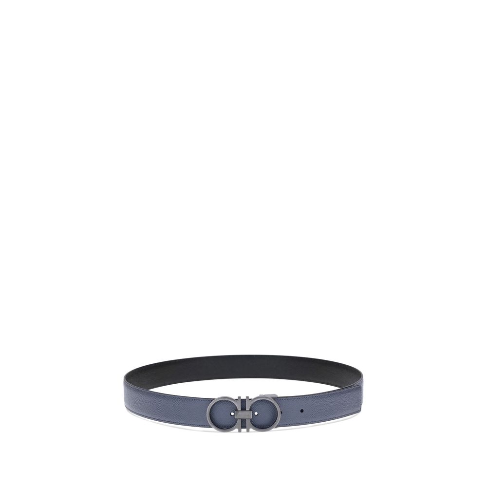 Ferragamo Blue Calf Leather Bos Taurus Regular Belt Ferragamo