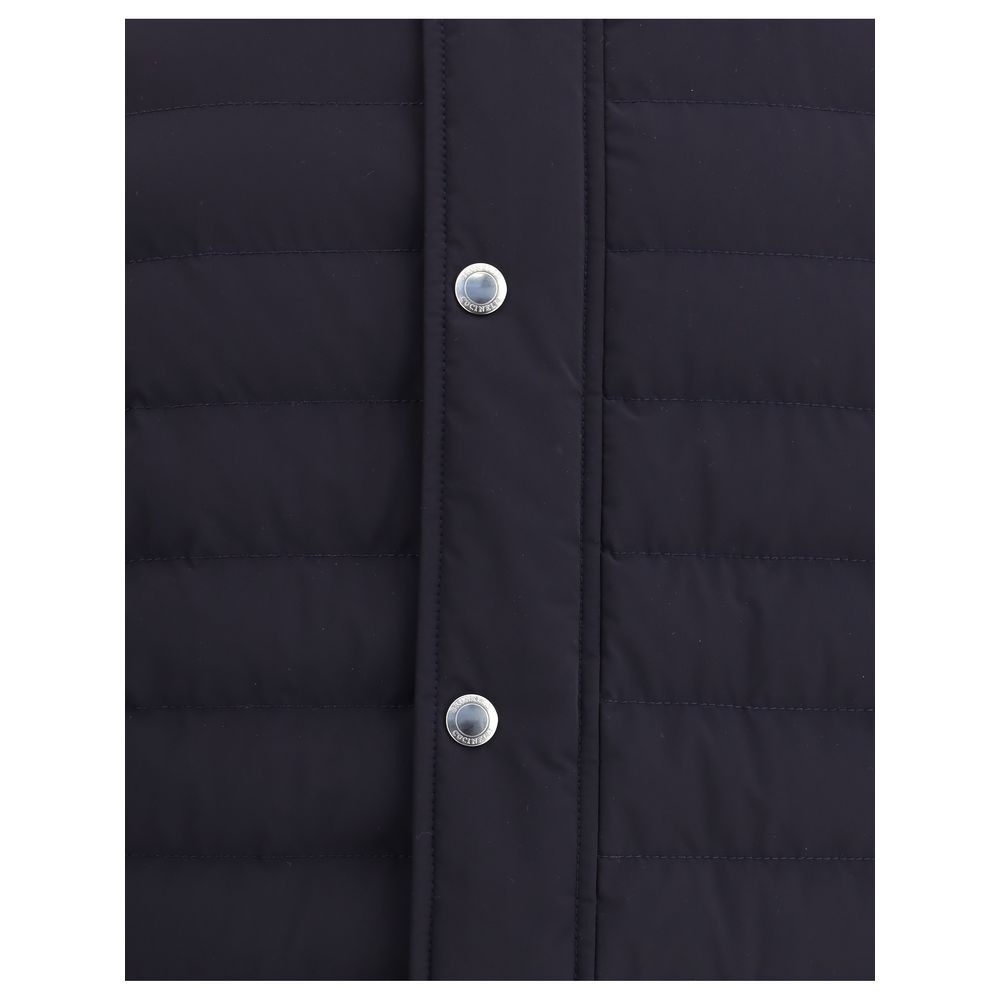 Brunello Cucinelli Blue Polyester Coat Brunello Cucinelli