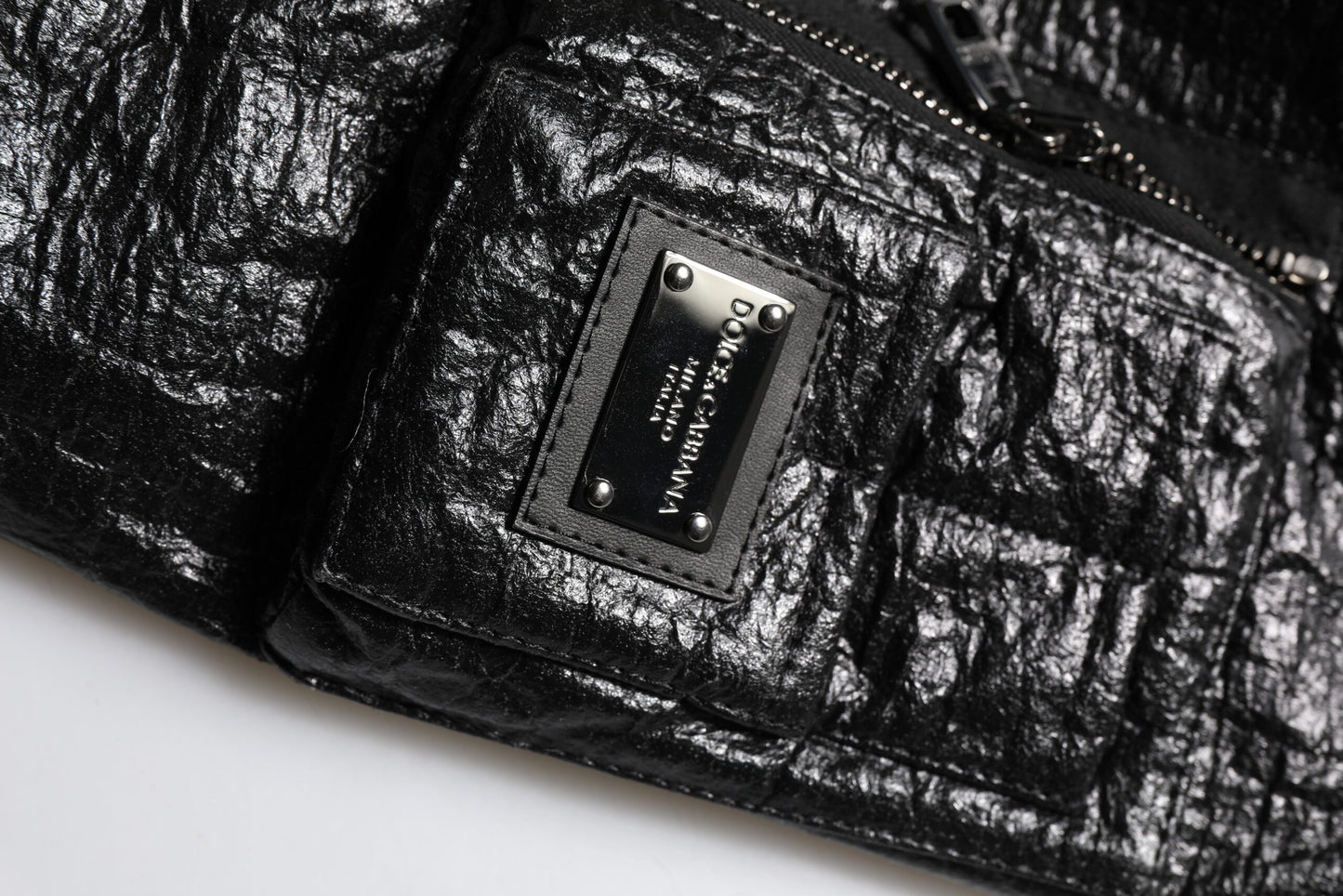 Dolce & Gabbana Black Logo Plaque Bomber Full Zipper Jacket Dolce & Gabbana