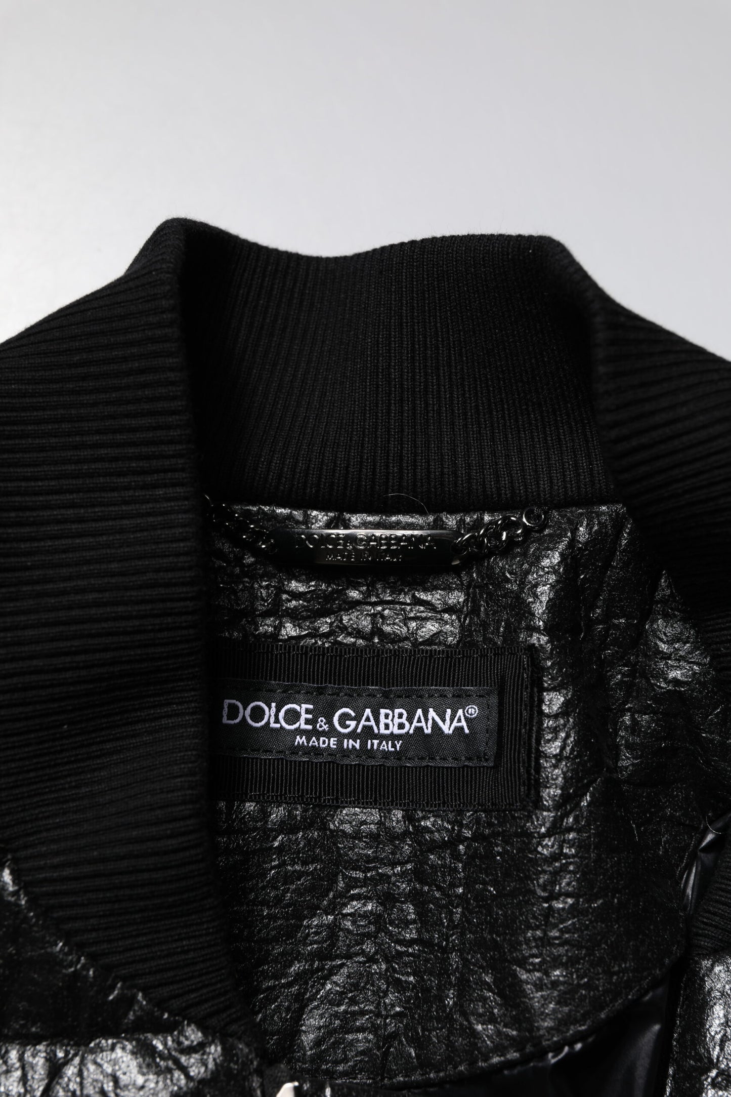 Dolce & Gabbana Black Logo Plaque Bomber Full Zipper Jacket Dolce & Gabbana