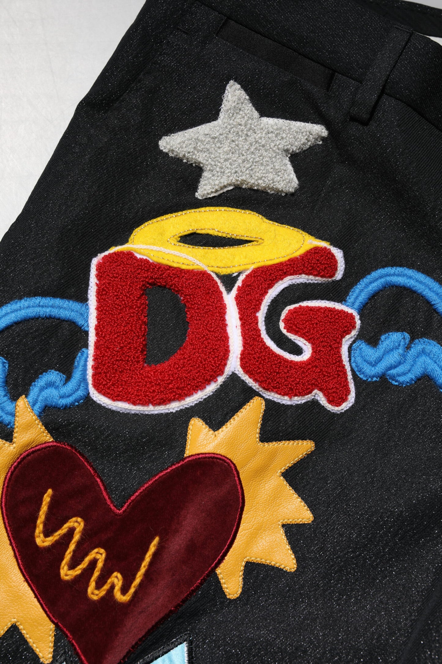 Dolce & Gabbana Black Graphic Embroidery Men Pants Dolce & Gabbana