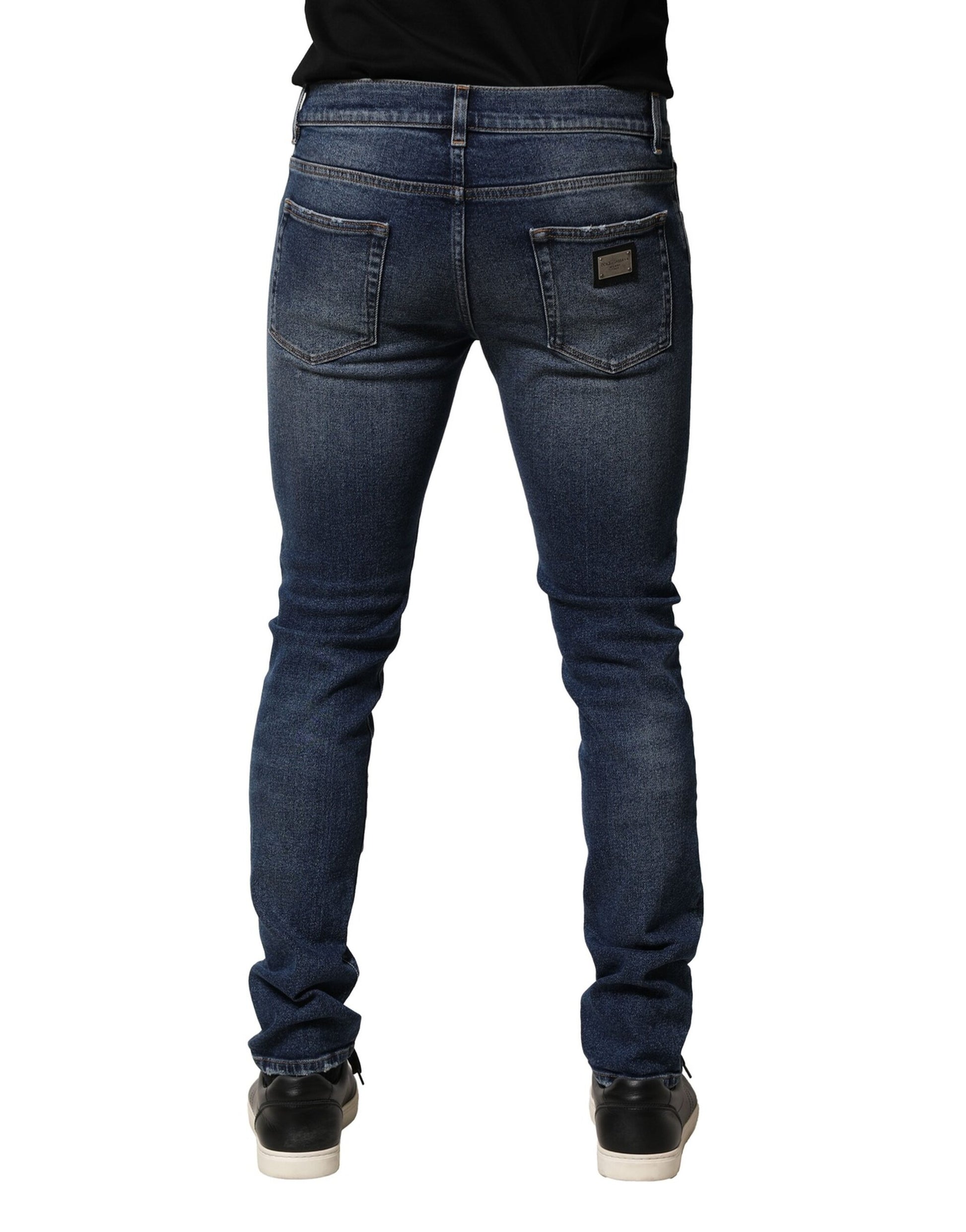 Dolce & Gabbana Blue Washed Skinny Cotton Denim Jeans Dolce & Gabbana