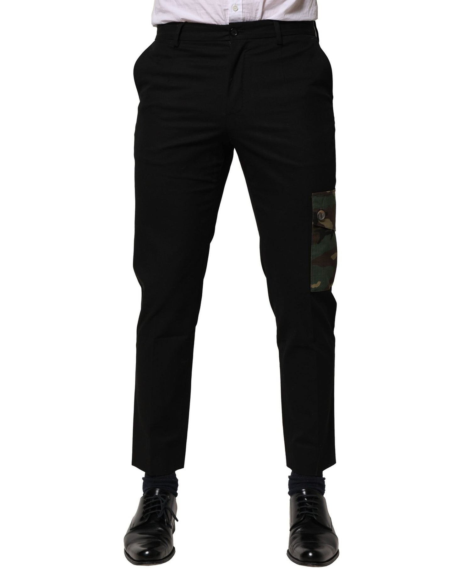 Dolce & Gabbana Black Cotton Cargo Dress Men Pants Dolce & Gabbana