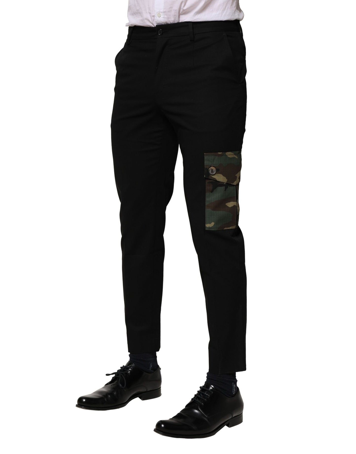 Dolce & Gabbana Black Cotton Cargo Dress Men Pants Dolce & Gabbana