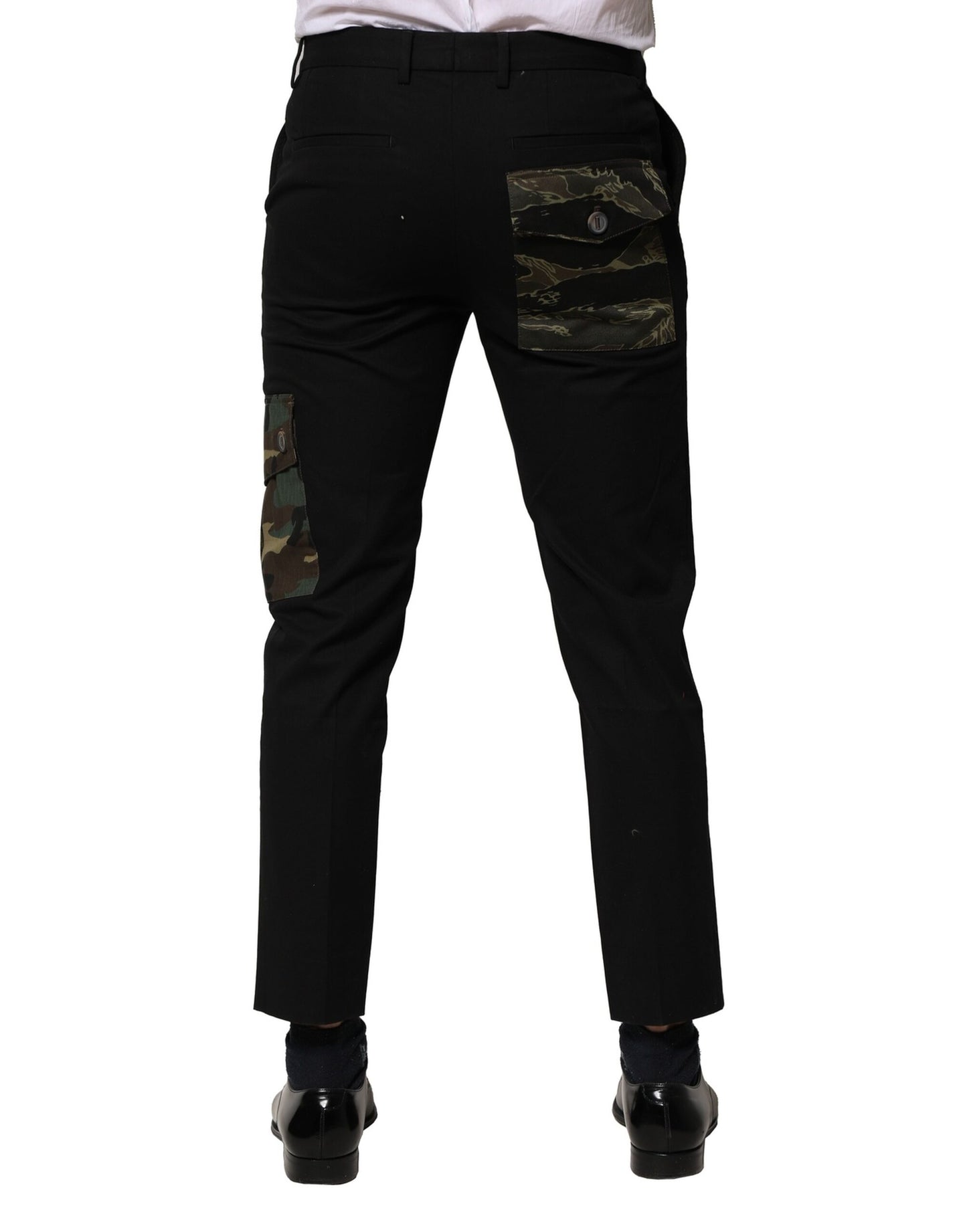 Dolce & Gabbana Black Cotton Cargo Dress Men Pants Dolce & Gabbana