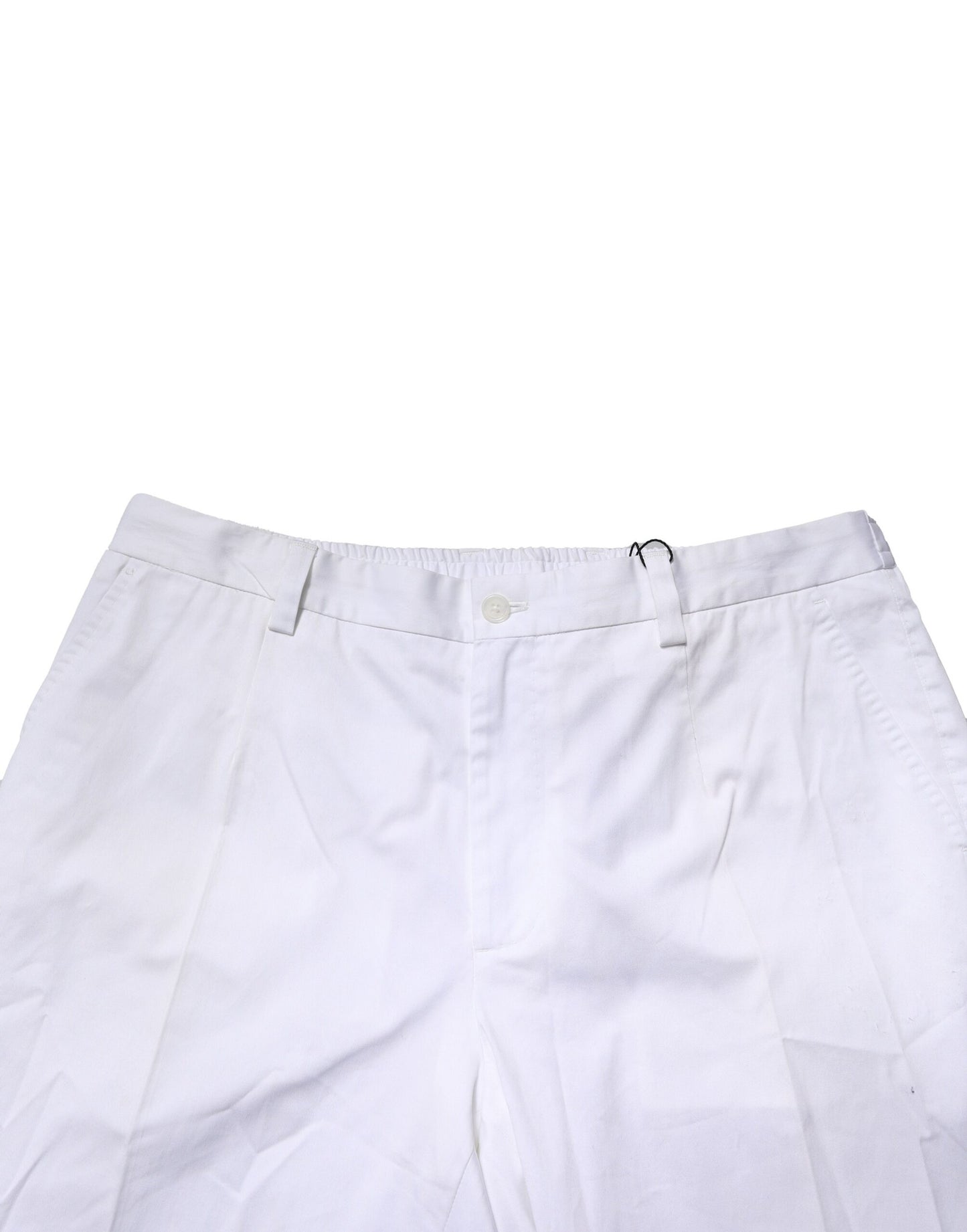 Dolce & Gabbana White Cotton Dress Slim Formal Pants Dolce & Gabbana