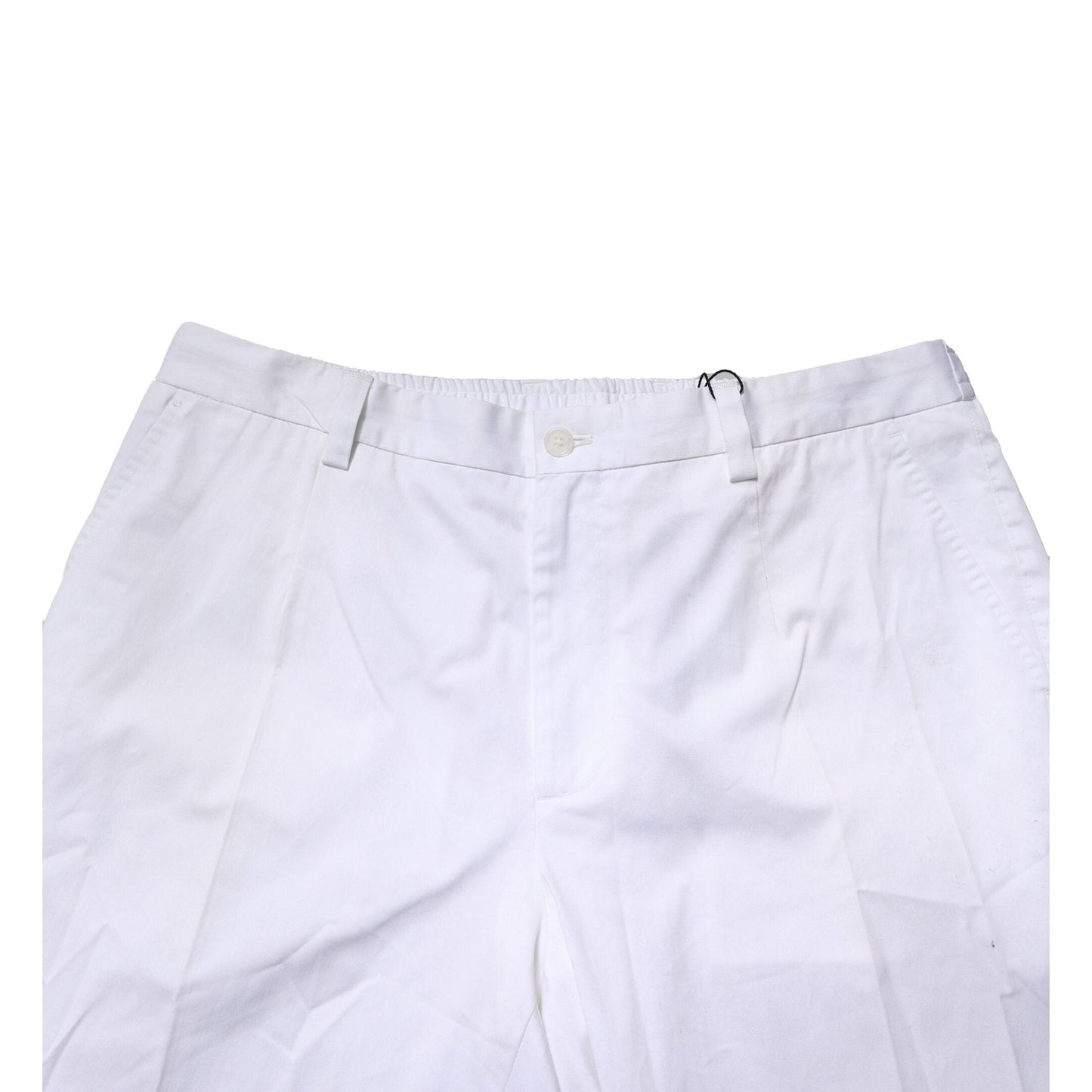 Dolce & Gabbana White Cotton Dress Slim Formal Pants