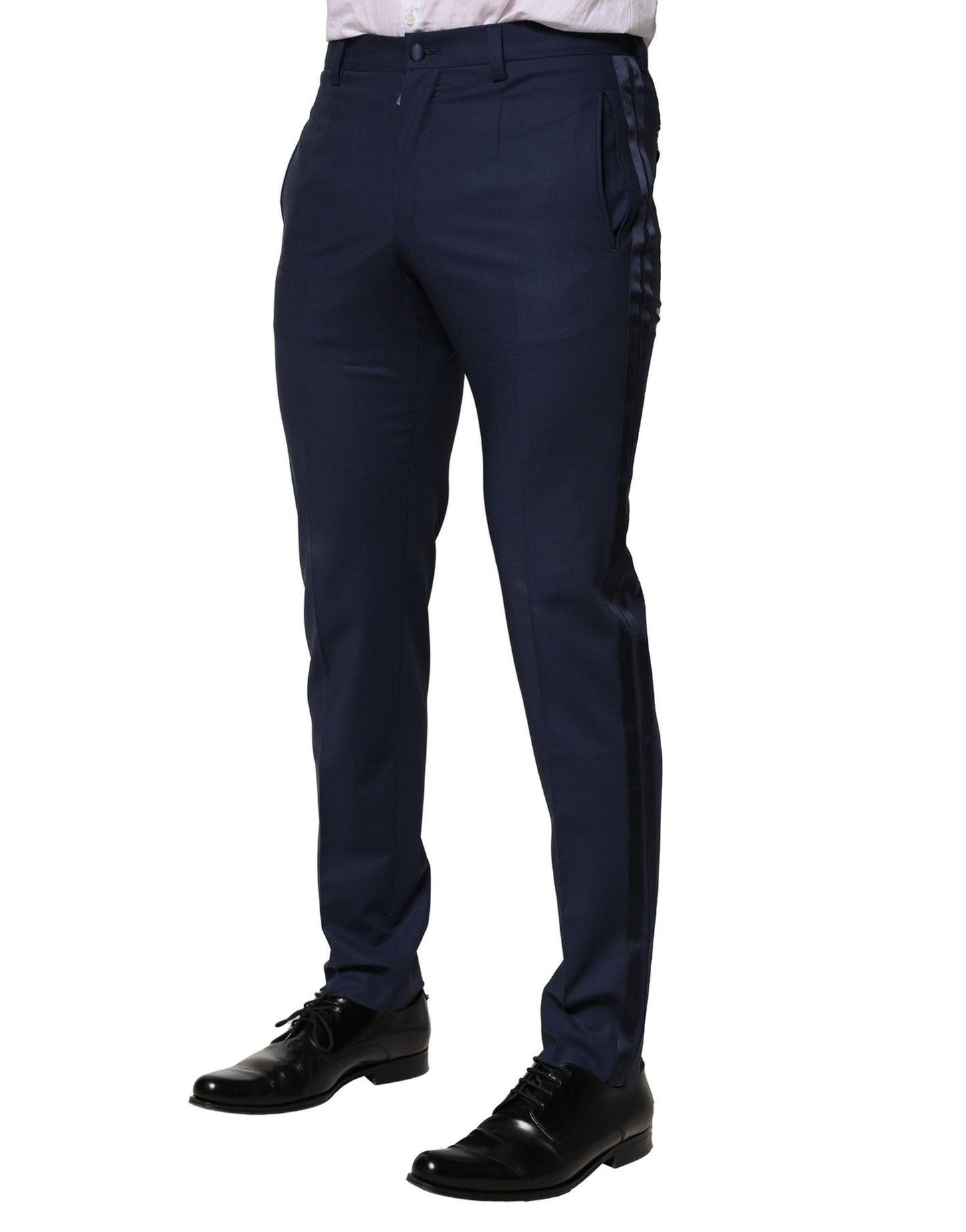 Dolce & Gabbana Dark Blue Wool Dress Formal Pants Dolce & Gabbana