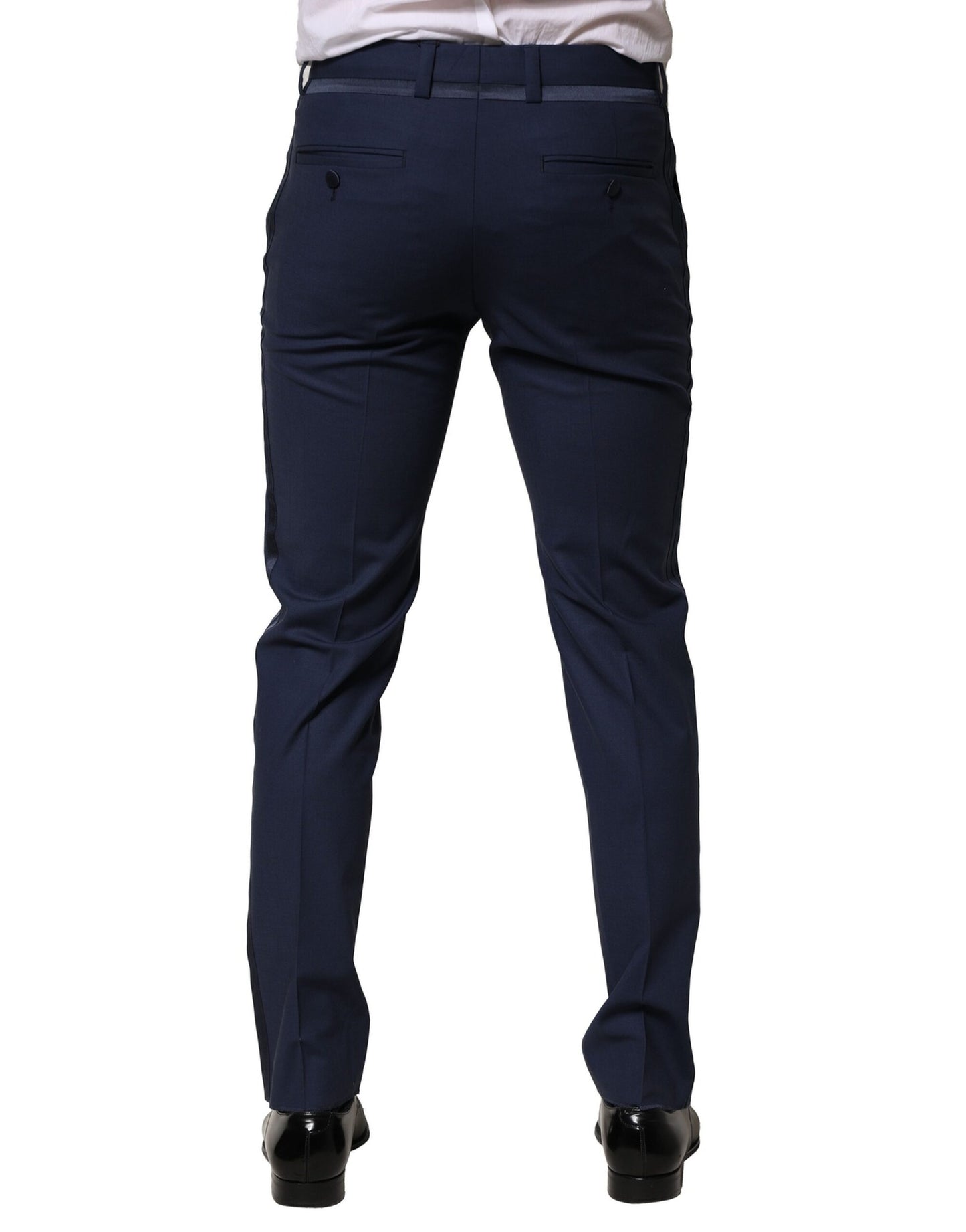 Dolce & Gabbana Dark Blue Wool Dress Formal Pants Dolce & Gabbana