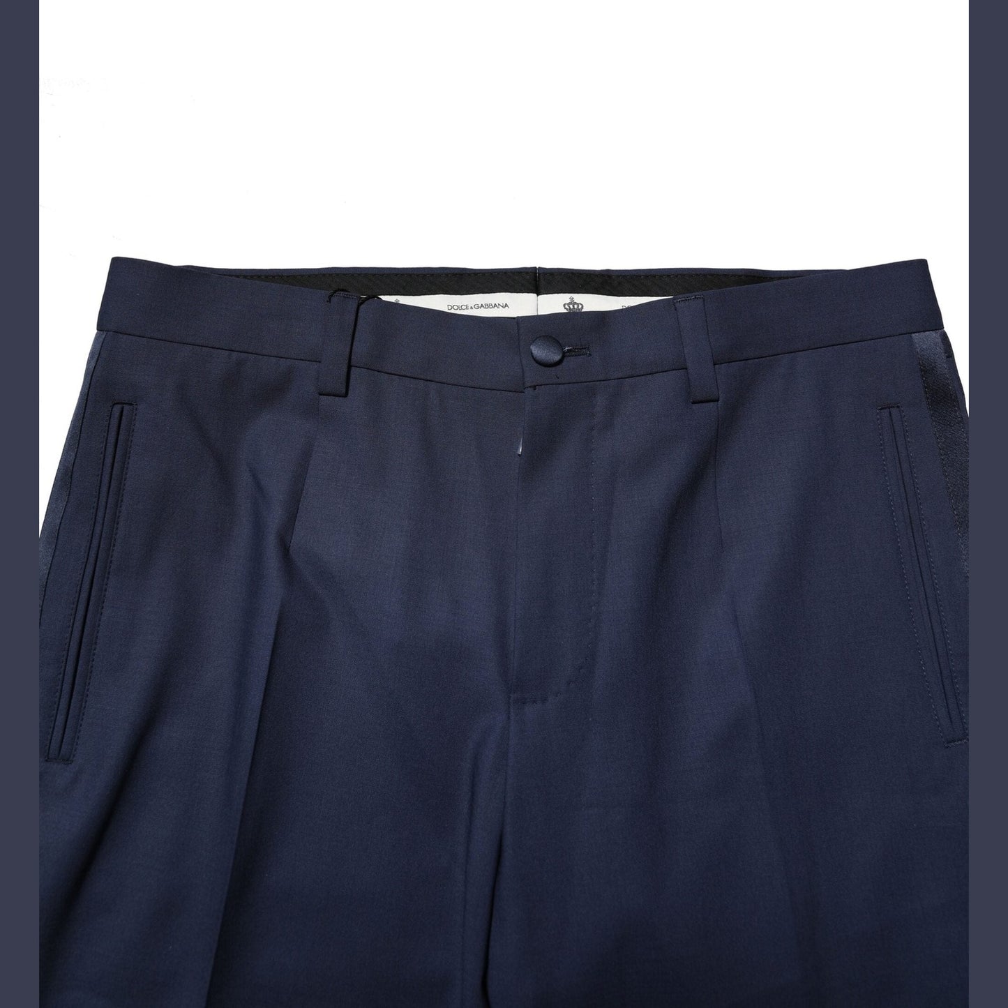 Dolce & Gabbana Dark Blue Wool Dress Formal Pants