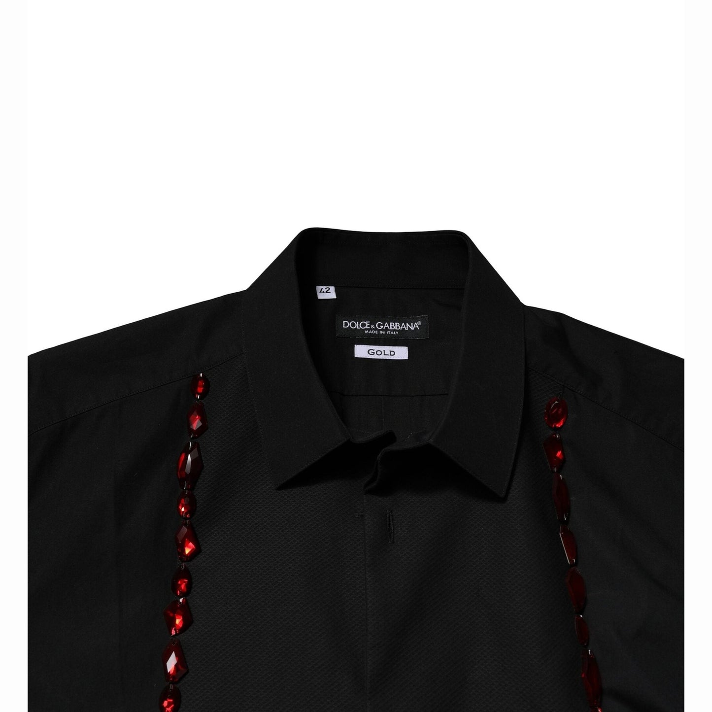 Dolce & Gabbana Black Crystal GOLD Formal Men Dress Shirt