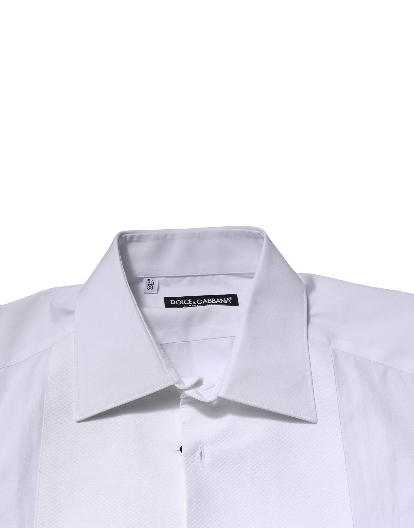 Dolce & Gabbana White GOLD Crown Cotton Dress Formal Shirt Dolce & Gabbana