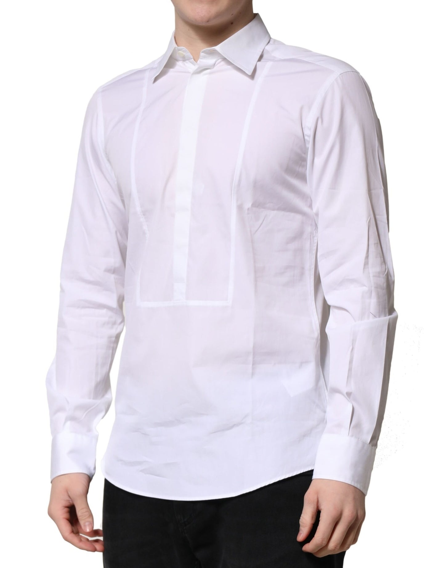 Dolce & Gabbana White Poplin Cotton Formal Men Dress Shirt Dolce & Gabbana