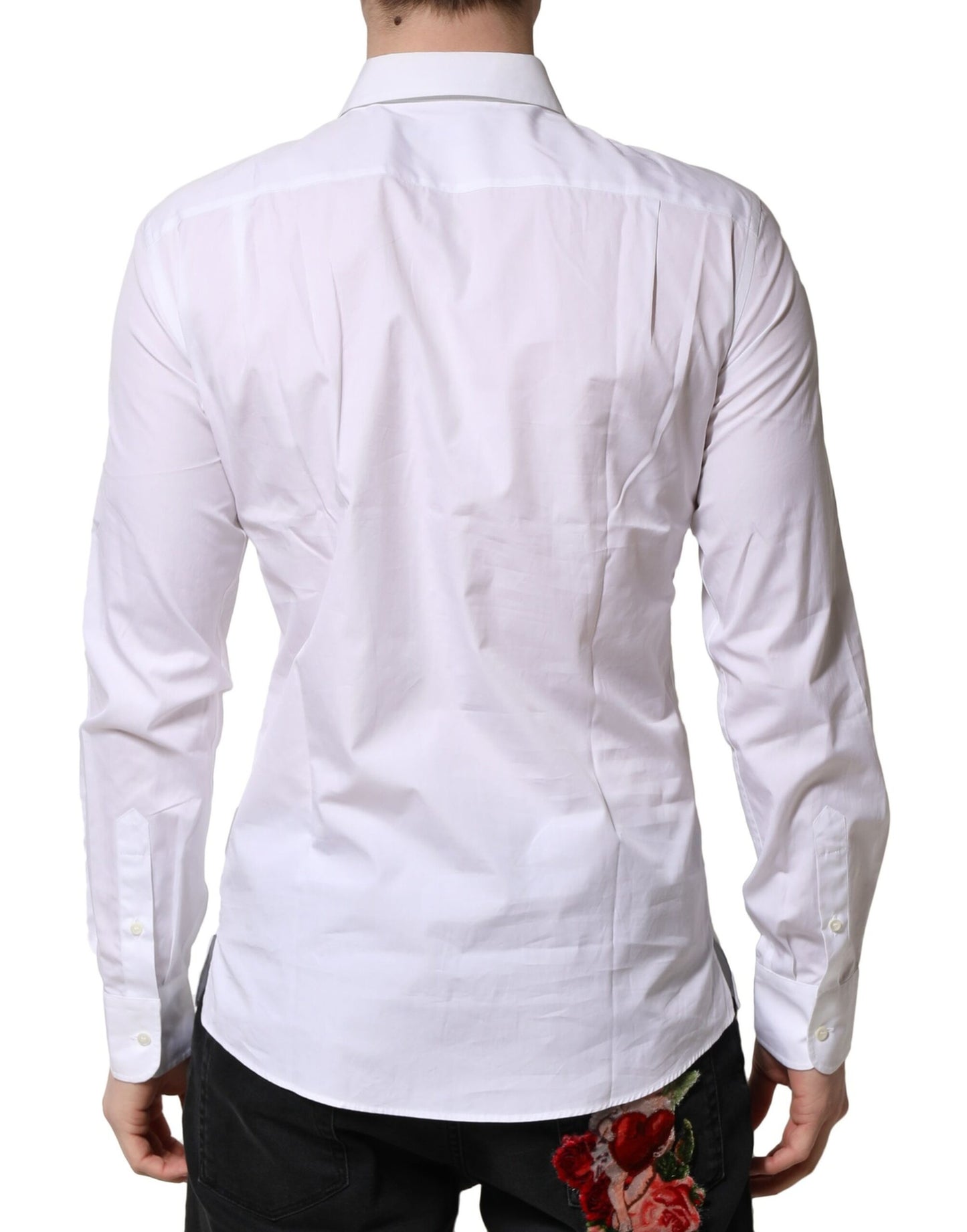 Dolce & Gabbana White Poplin Cotton Formal Men Dress Shirt Dolce & Gabbana