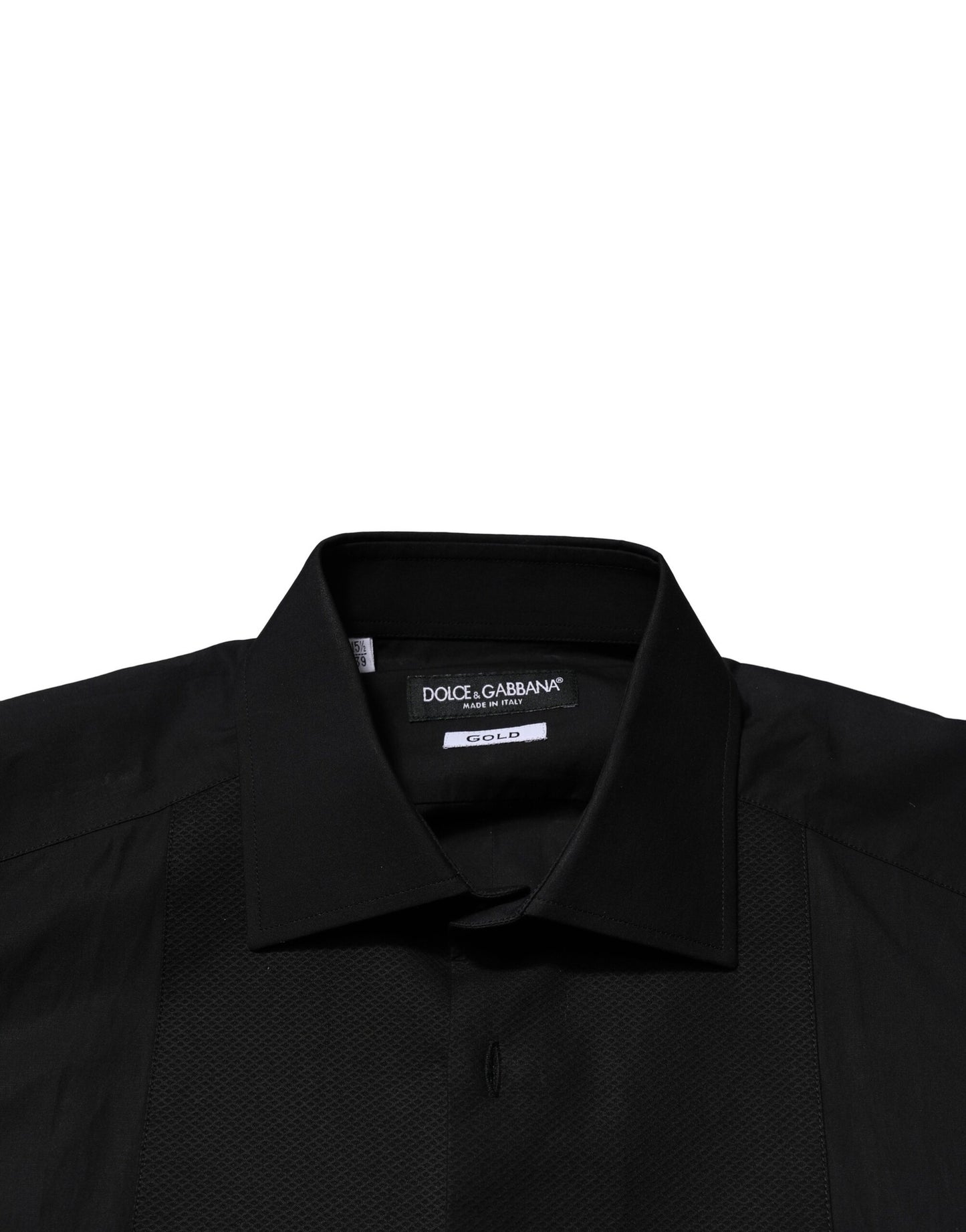 Dolce & Gabbana Black GOLD Long Sleeves Dress Formal Shirt Dolce & Gabbana