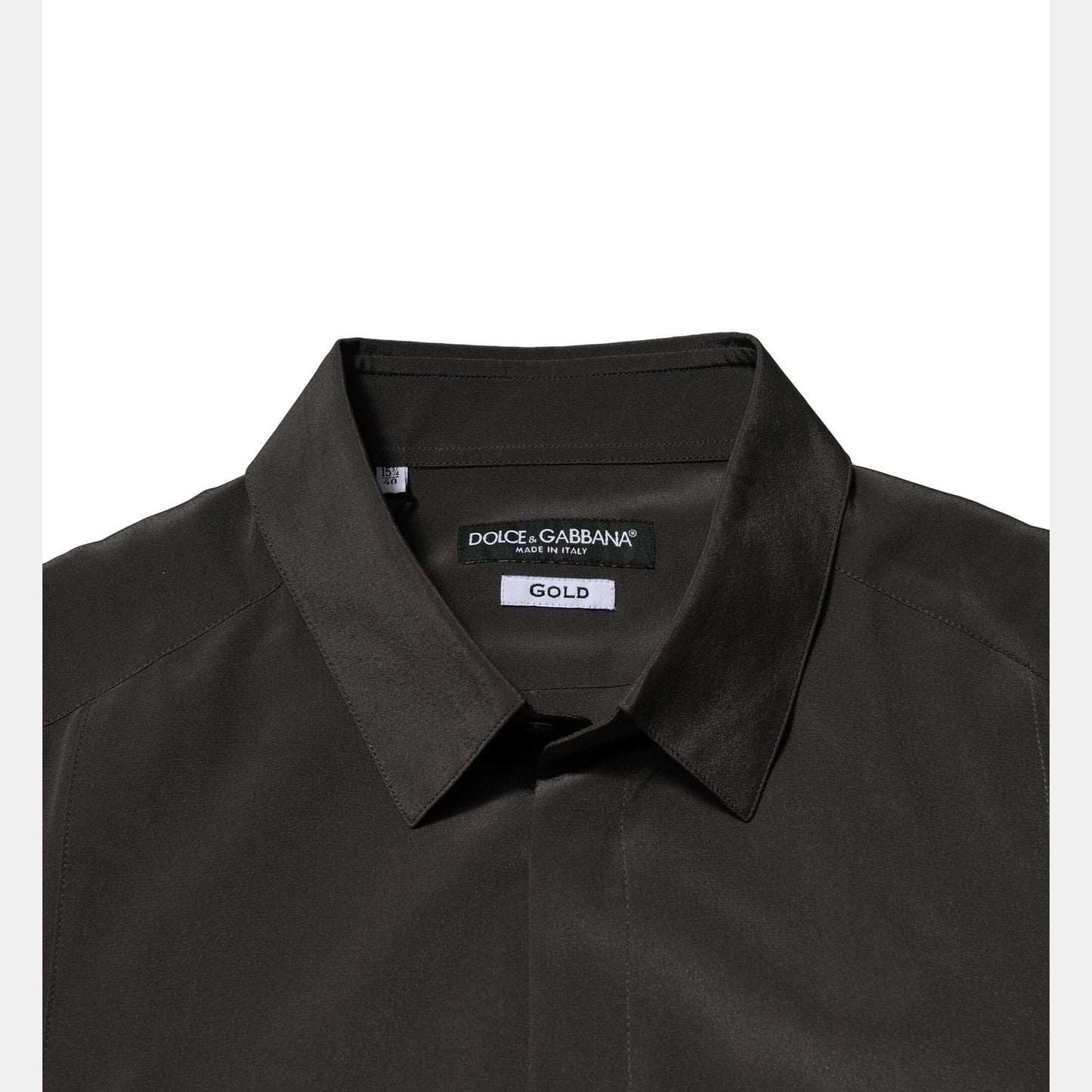 Dolce & Gabbana Dark Brown Silk GOLD Men Dress Formal Shirt