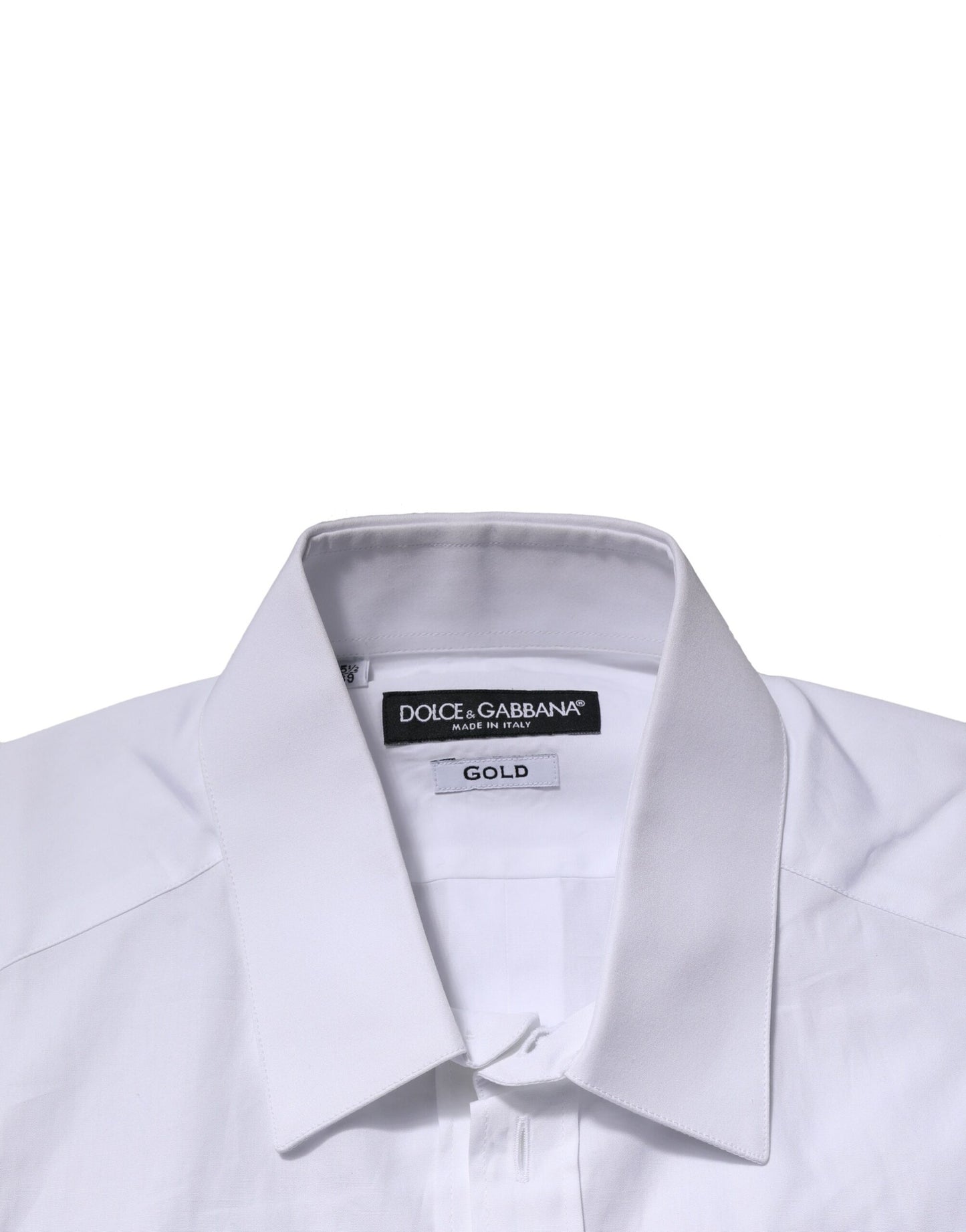 Dolce & Gabbana White Cotton GOLD Short Sleeves Casual Shirt Dolce & Gabbana