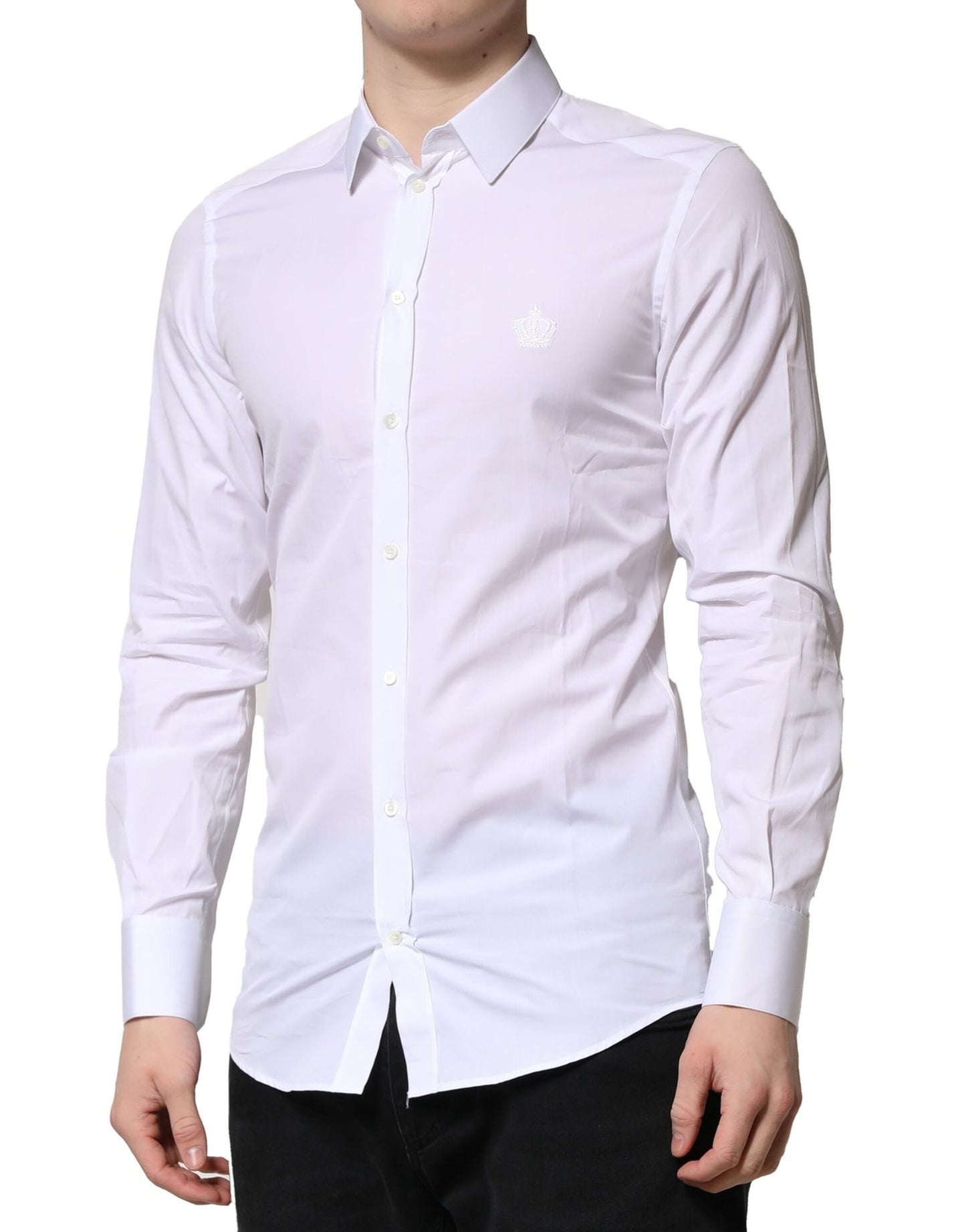 Dolce & Gabbana White GOLD Long Sleeves Men Dress Formal Shirt Dolce & Gabbana