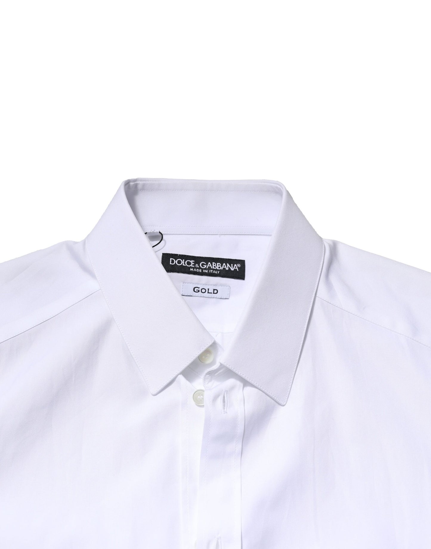 Dolce & Gabbana White GOLD Long Sleeves Men Dress Formal Shirt Dolce & Gabbana