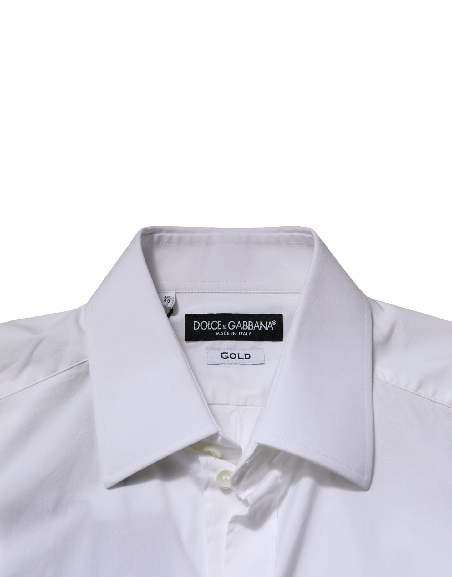 Dolce & Gabbana White GOLD Long Sleeves Men Dress Formal Shirt Dolce & Gabbana