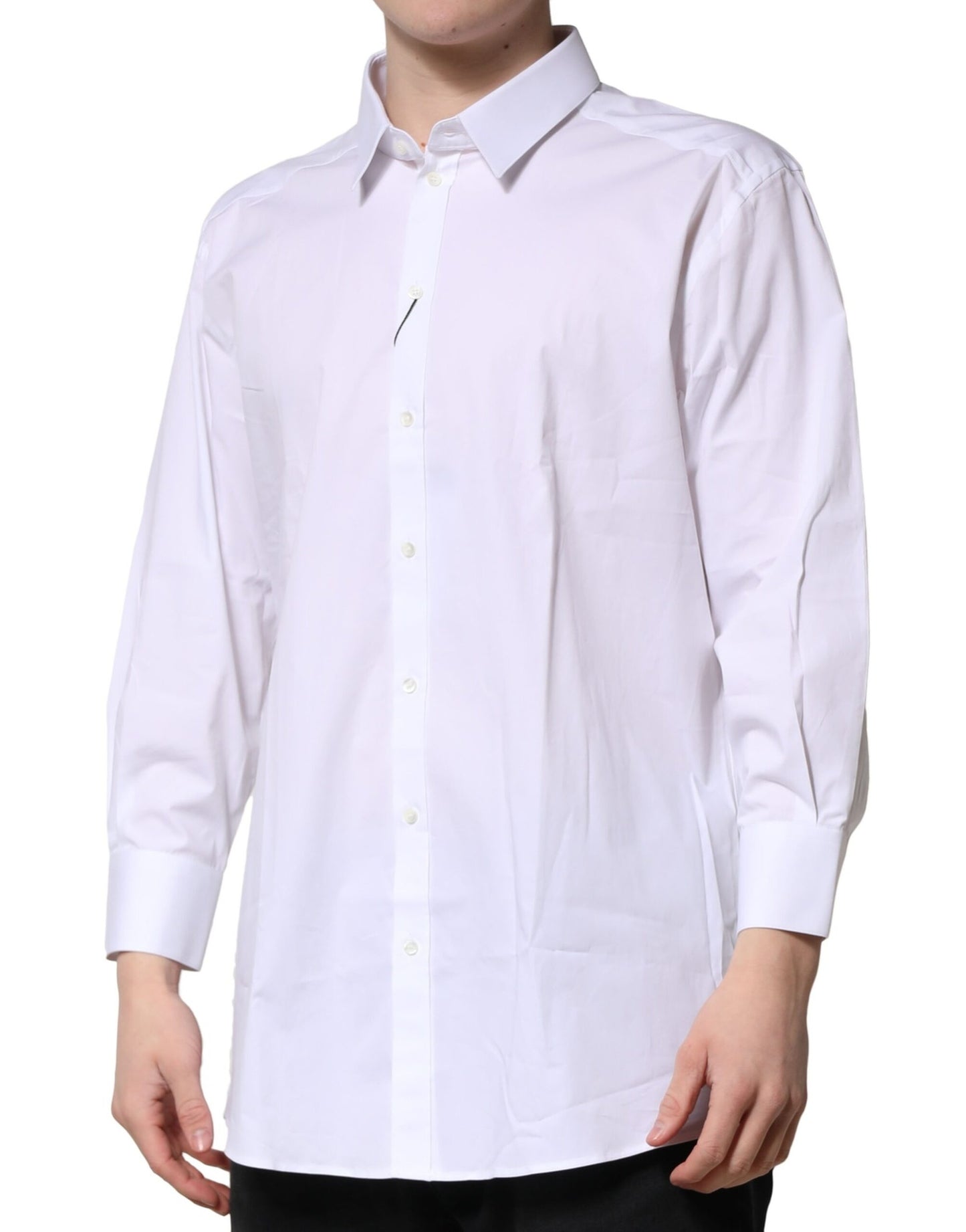 Dolce & Gabbana White GOLD Long Sleeves Dress Formal Shirt Dolce & Gabbana