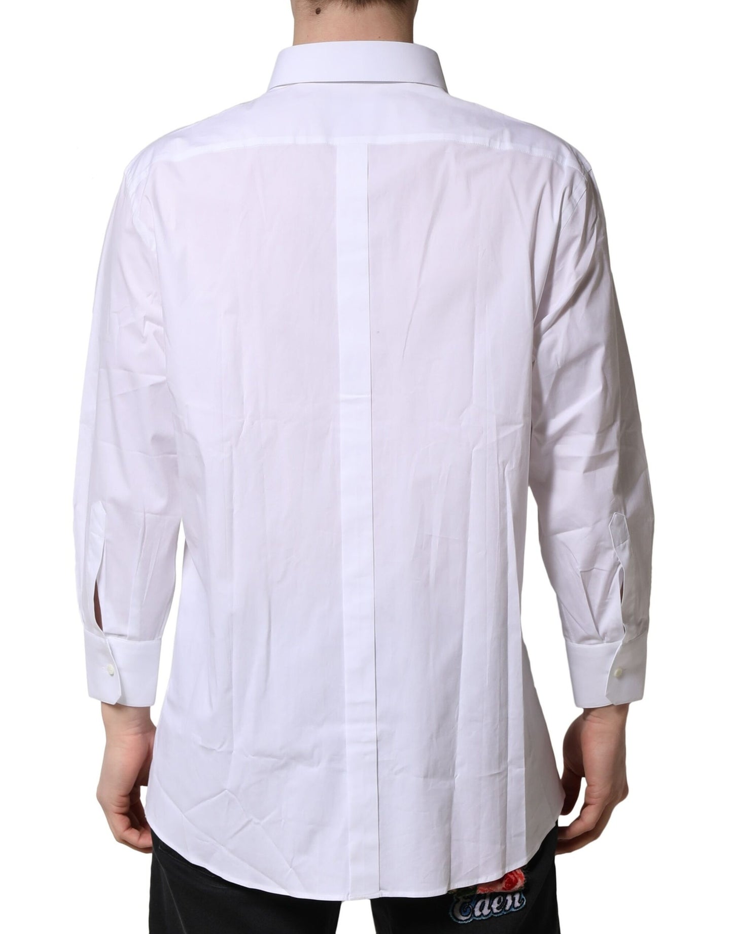 Dolce & Gabbana White GOLD Long Sleeves Dress Formal Shirt Dolce & Gabbana
