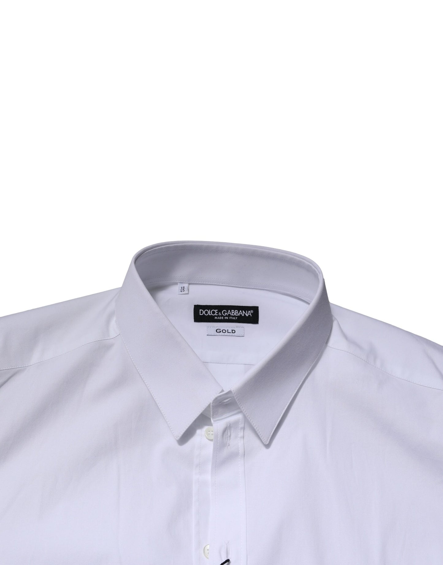 Dolce & Gabbana White GOLD Long Sleeves Dress Formal Shirt Dolce & Gabbana