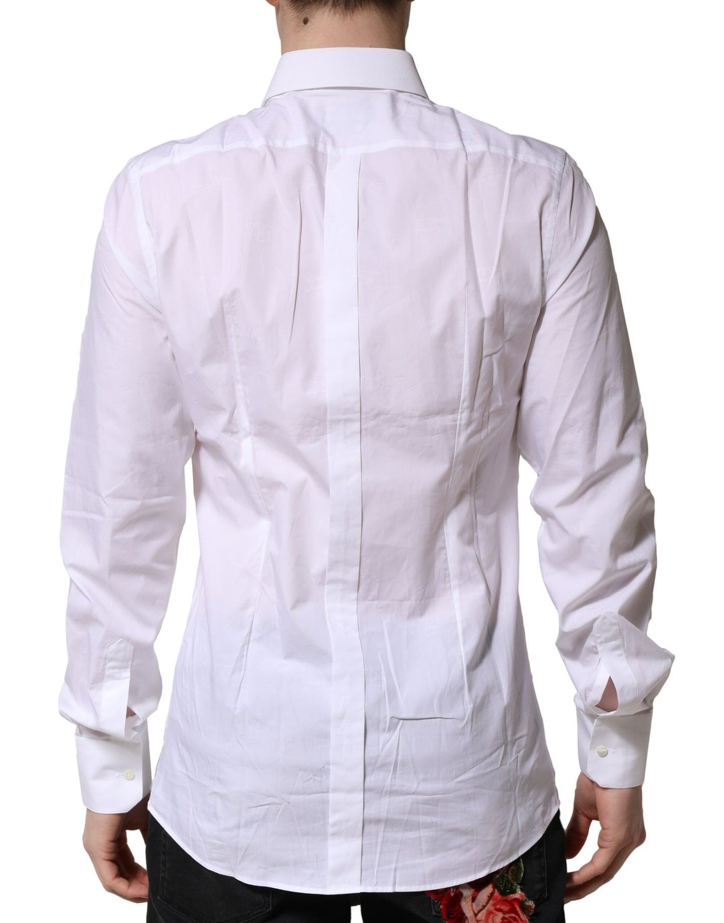 Dolce & Gabbana White GOLD Long Sleeves Dress Formal Shirt Dolce & Gabbana