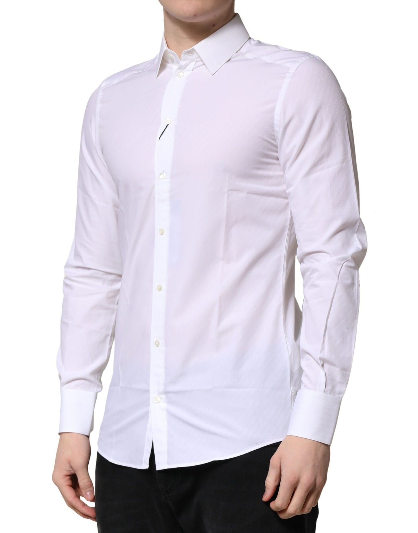 Dolce & Gabbana White MARTINI Long Sleeves Dress Formal Shirt Dolce & Gabbana
