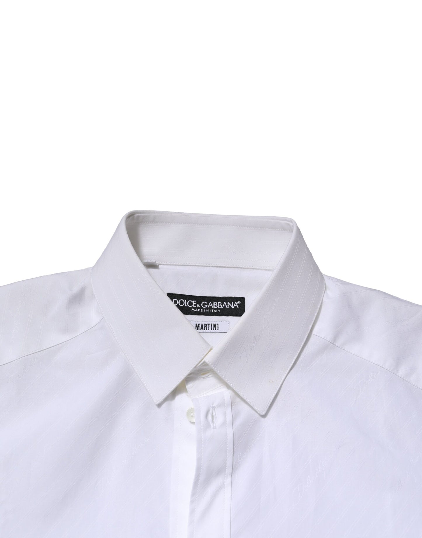 Dolce & Gabbana White MARTINI Long Sleeves Dress Formal Shirt Dolce & Gabbana