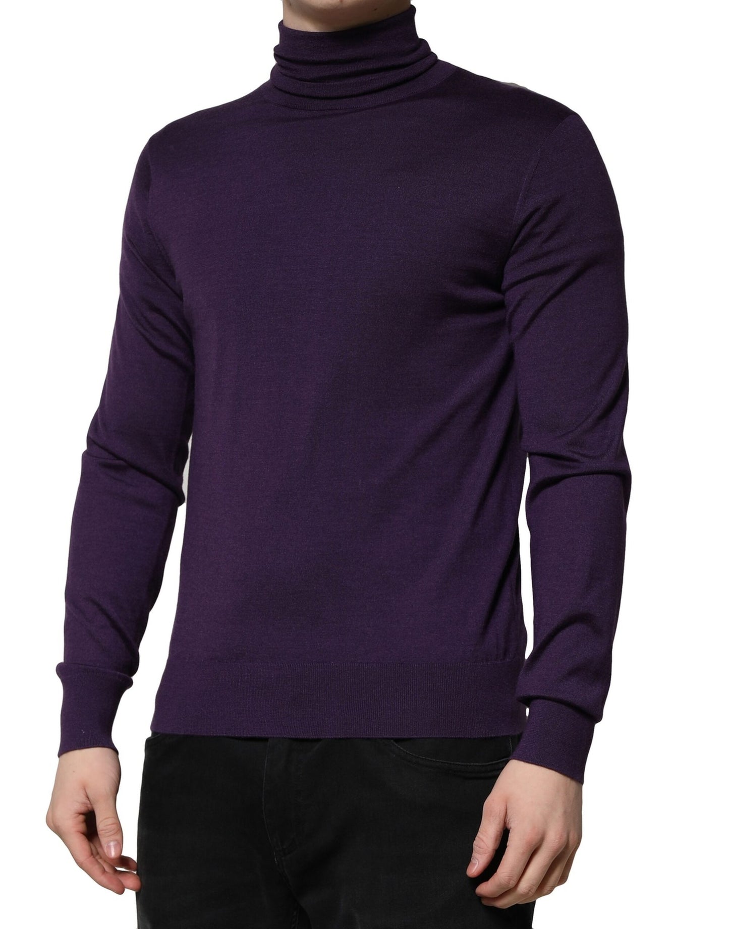Dolce & Gabbana Purple Cashmere Turtleneck Pullover Sweater Dolce & Gabbana